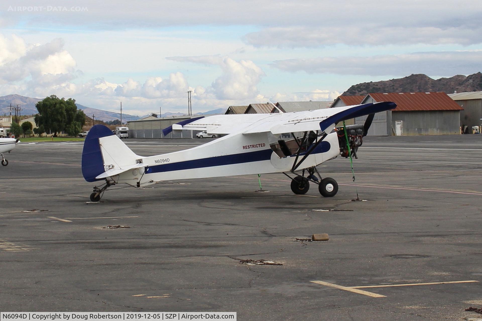 N6094D, 1958 Piper PA-18A-150 Super Cub C/N 18-5461, 1958 Piper PA-18A-150 SUPER CUB, Lycominng O-320 150 Hp, Restricted class, Banner tower on Transient Ramp