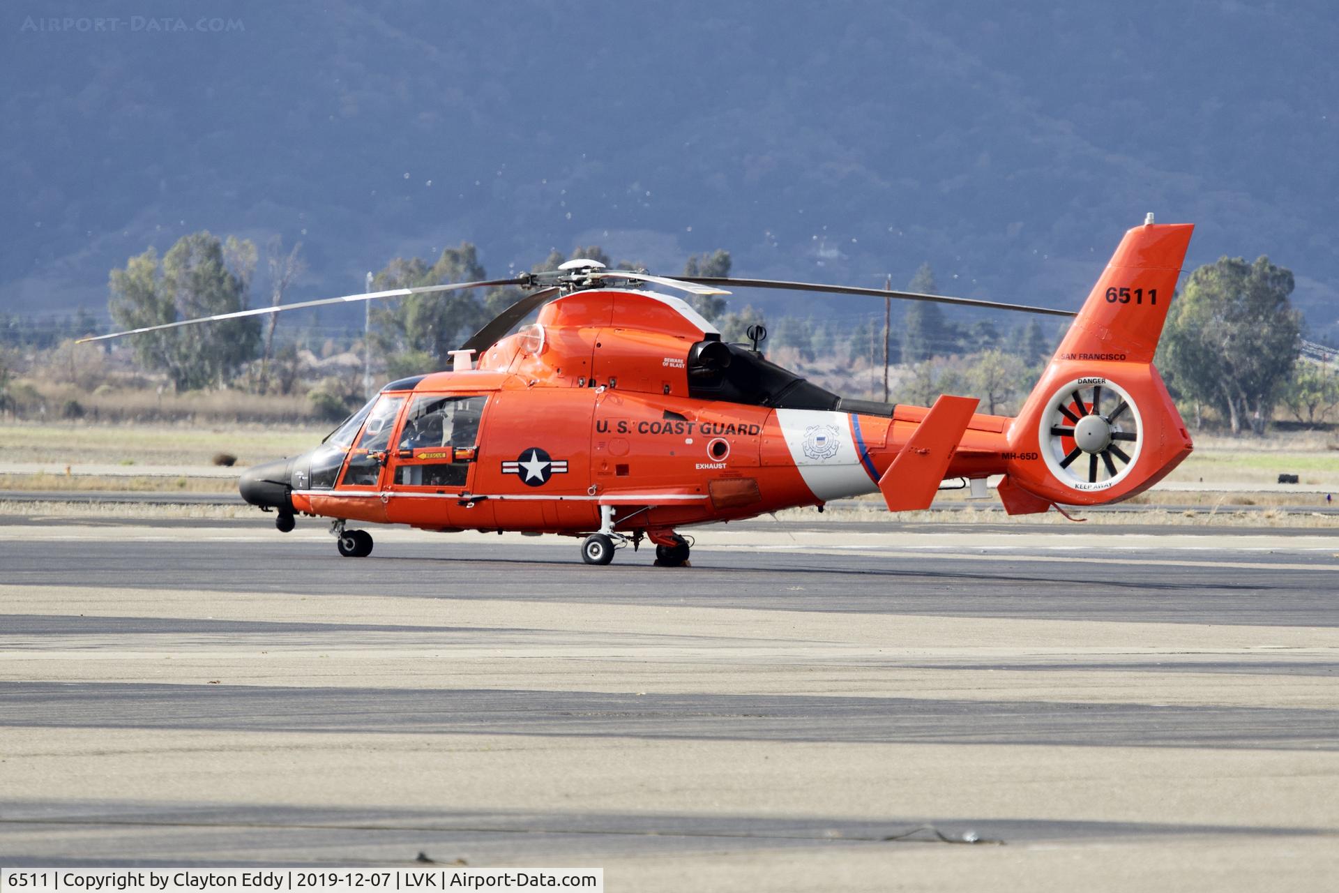 6511, Aerospatiale HH-65C Dolphin C/N 6121, Livermore Airport California 2019.