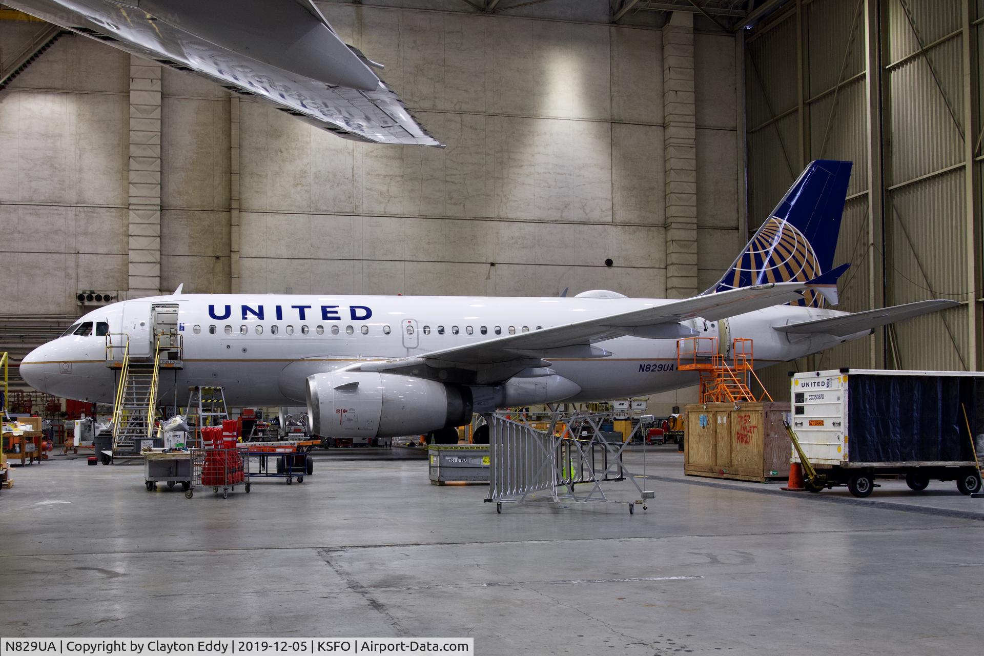 N829UA, 2000 Airbus A319-131 C/N 1211, SFO 2019.