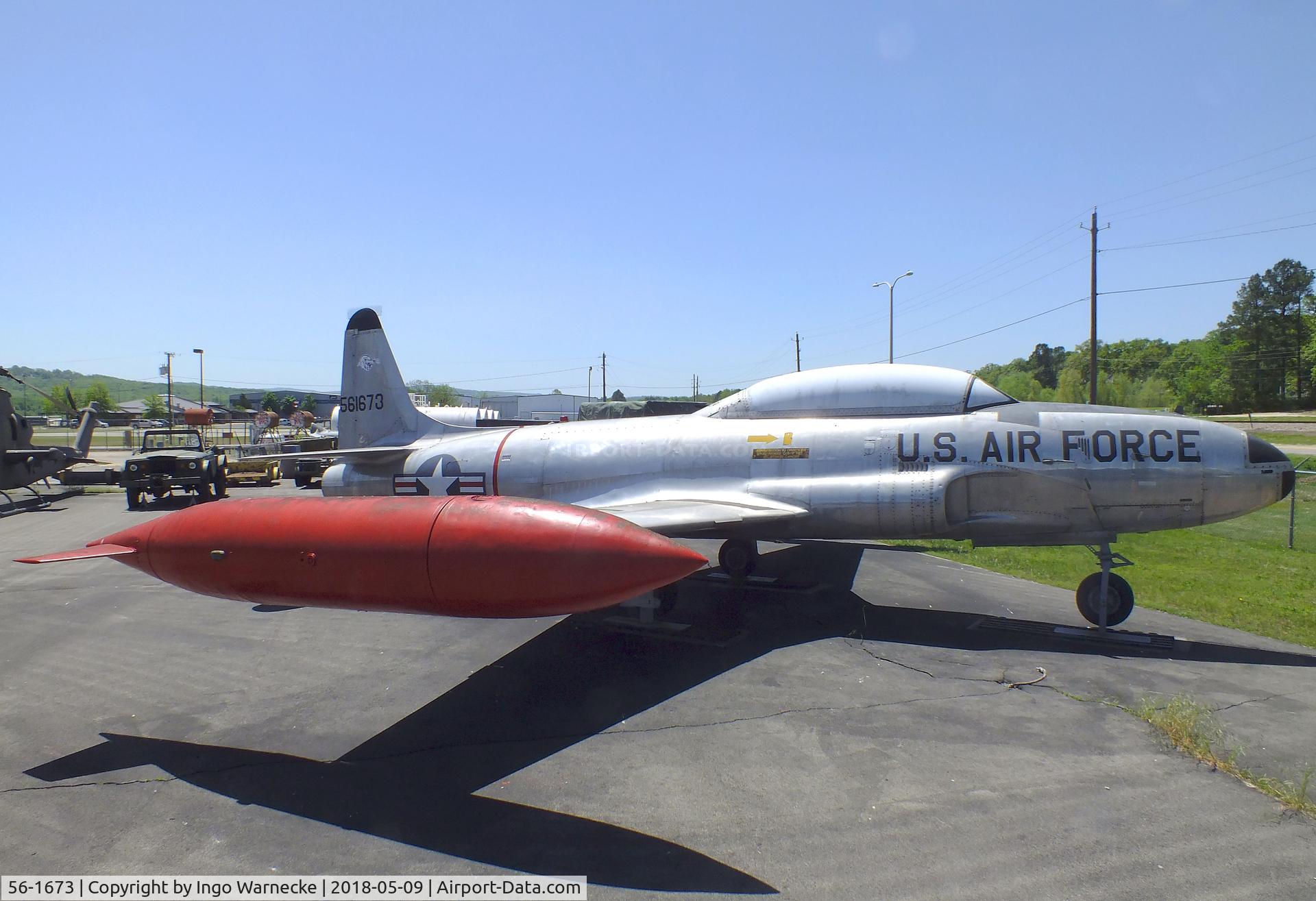 56-1673, 1956 Lockheed T-33A Shooting Star C/N 580-1023, Lockheed T-33A at the Arkansas Air & Military Museum, Fayetteville AR