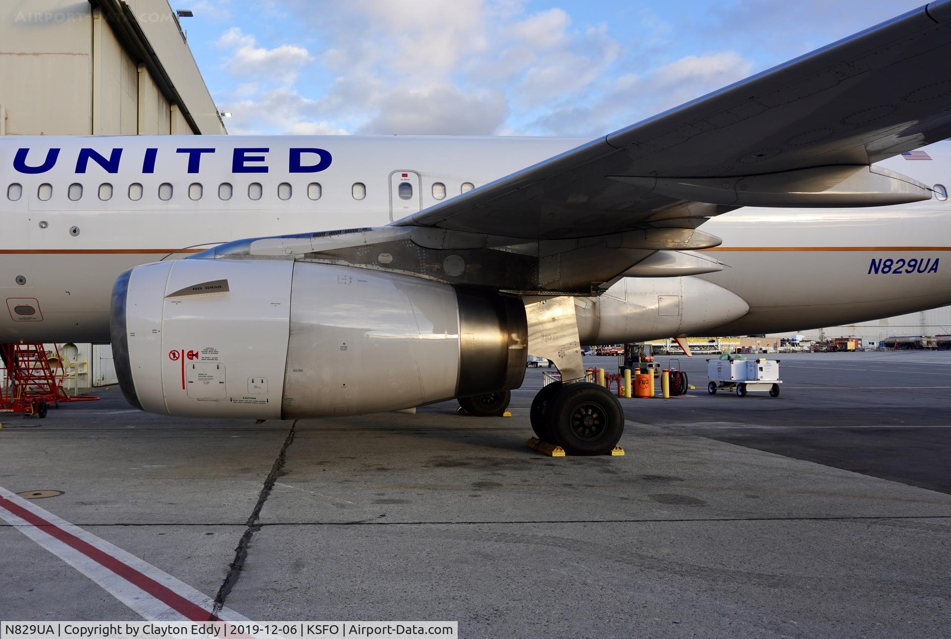 N829UA, 2000 Airbus A319-131 C/N 1211, SFO 2019.