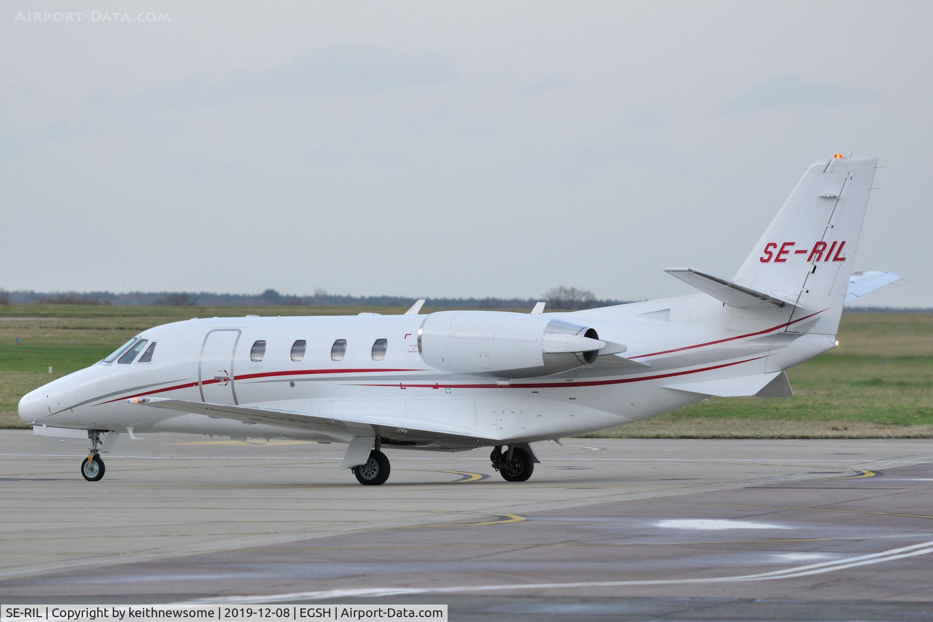 SE-RIL, 2008 Cessna 560XLS Citation Excel C/N 560-5777, Arriving at Norwich.