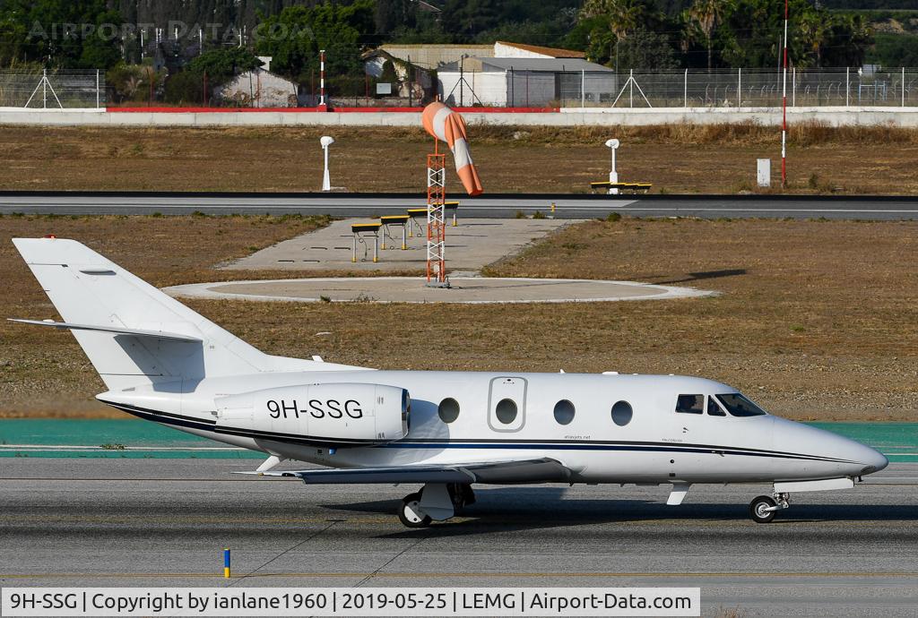 9H-SSG, 1987 Dassault Falcon 10 C/N 209, Taxiing at Malaga