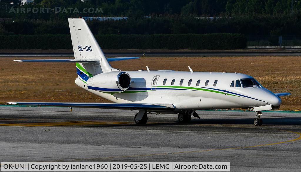 OK-UNI, 2007 Cessna 680 Citation Sovereign C/N 680-0139, Taxiing at Malaga