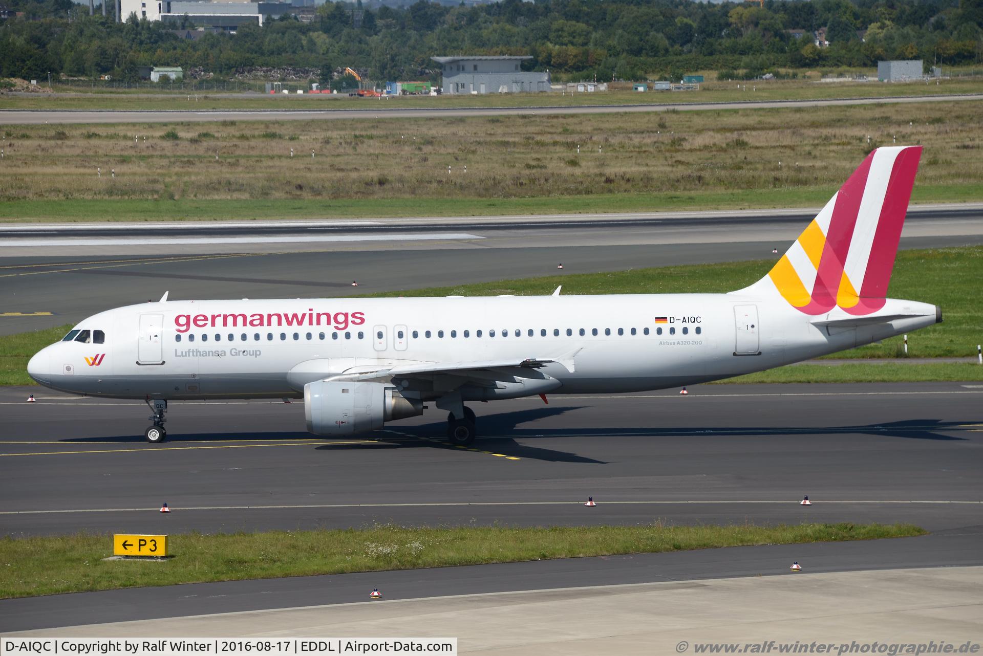 D-AIQC, 1991 Airbus A320-211 C/N 201, Airbus A320-211 - GWI 4U Germanwings ex. Lufthansaa 'Zwickau' - 201 - D-AIQC - 17.08.2016 - DUS