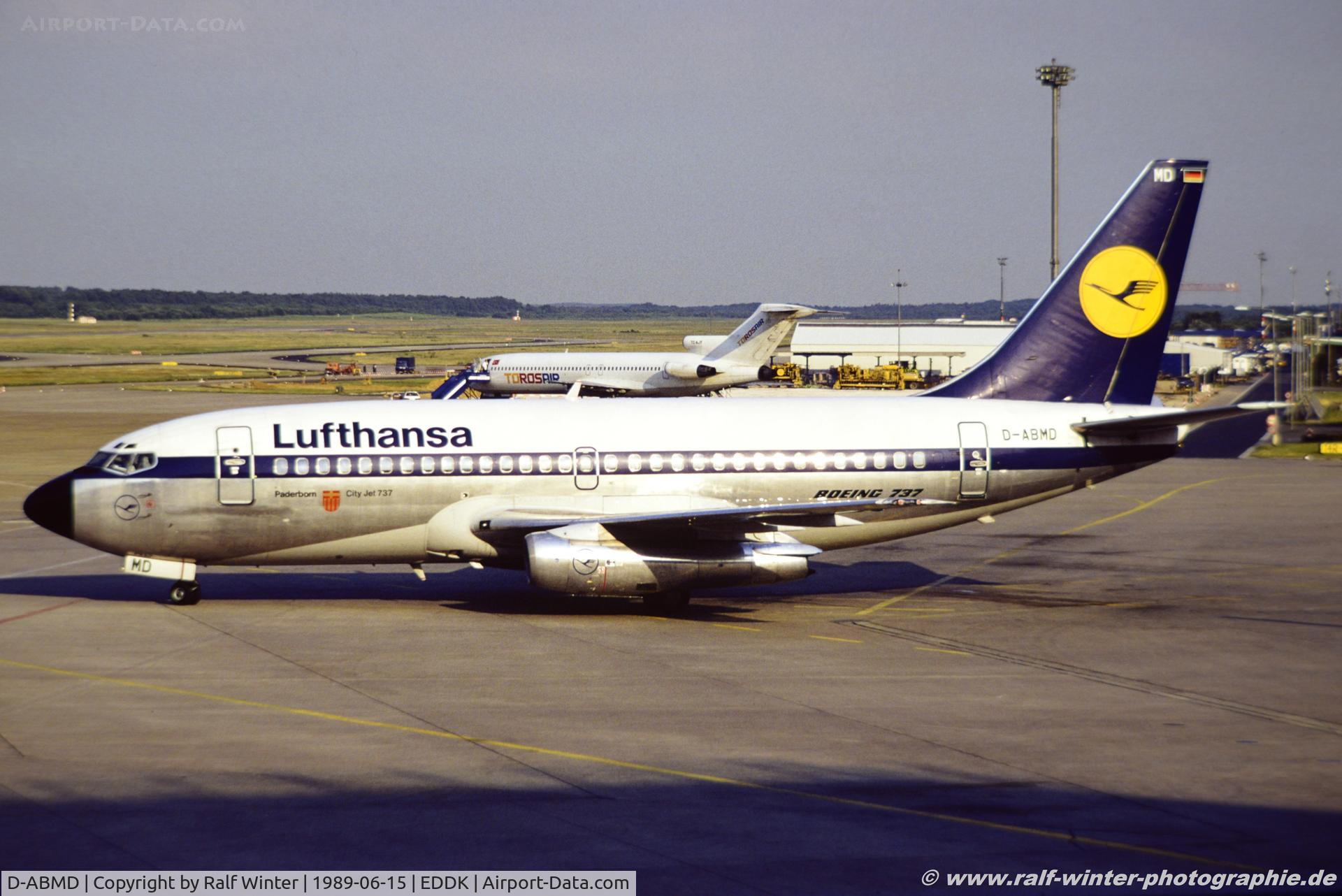 D-ABMD, 1985 Boeing 737-230 C/N 23156, Boeing 737-230 - LH DLH Lufthansa 'Paderborn' - 23156 - D-ABMD - 15.06.1989 - CGN