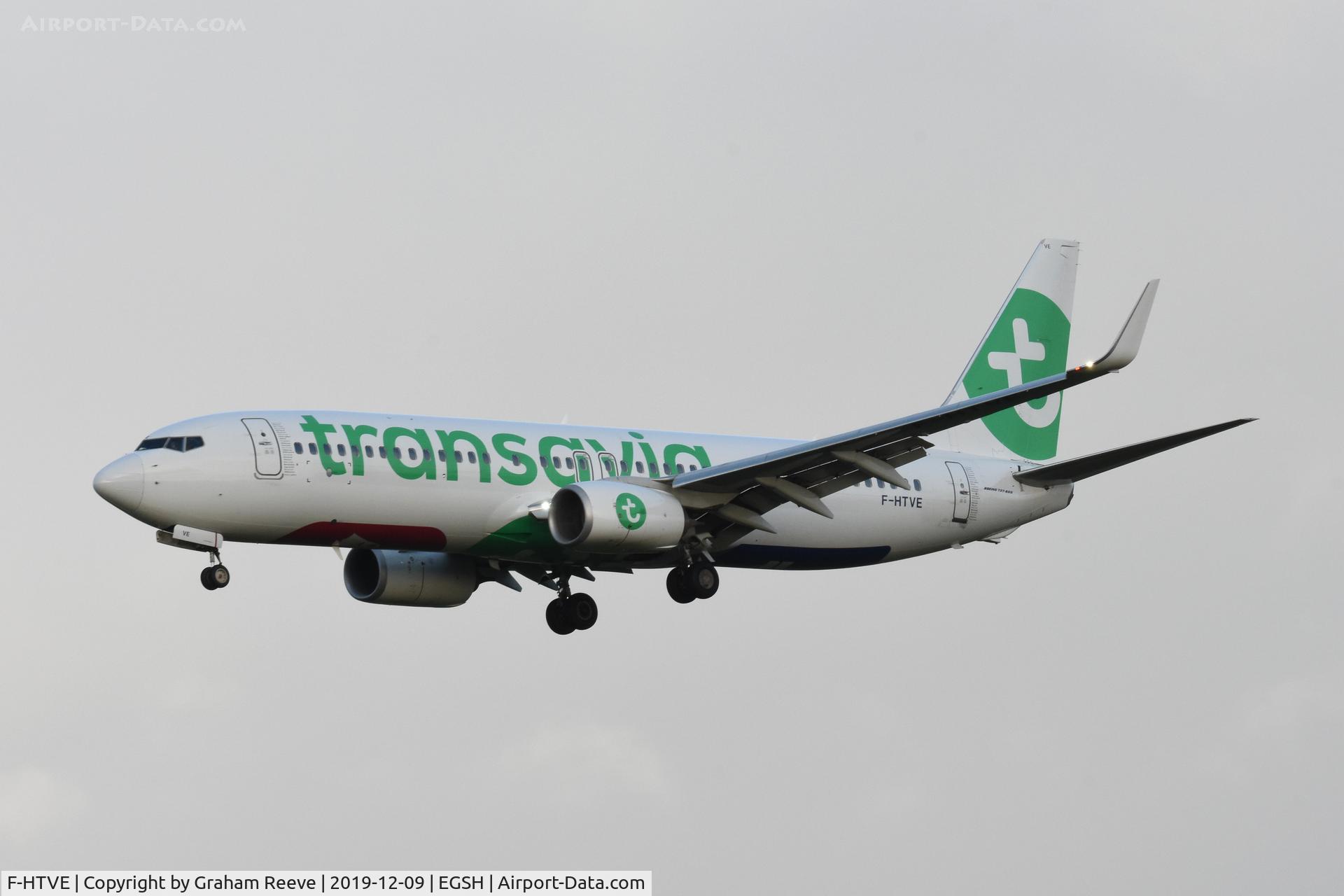 F-HTVE, 2017 Boeing 737-8KT C/N 62155, Landing at Norwich.