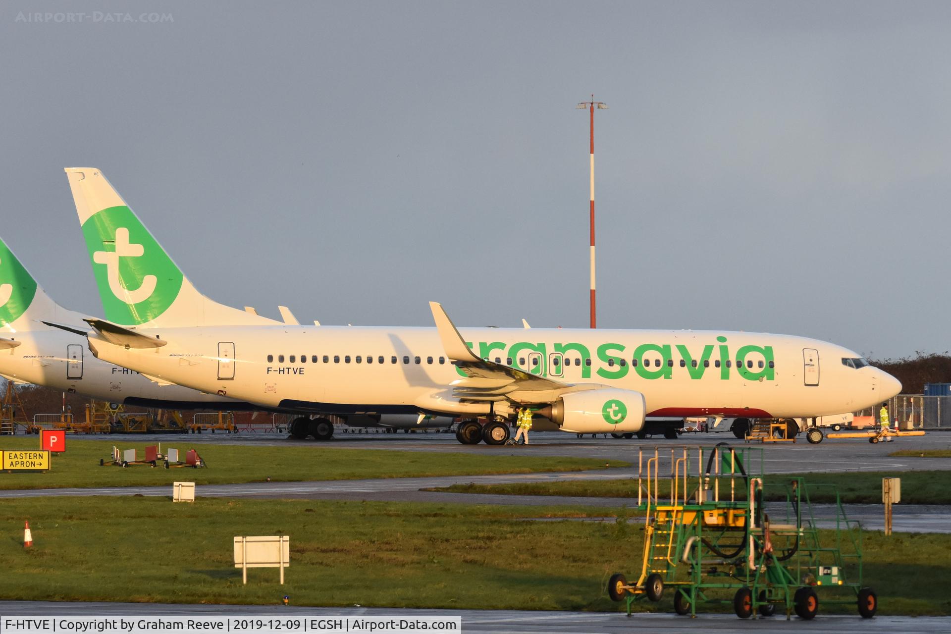 F-HTVE, 2017 Boeing 737-8KT C/N 62155, Parked at Norwich.
