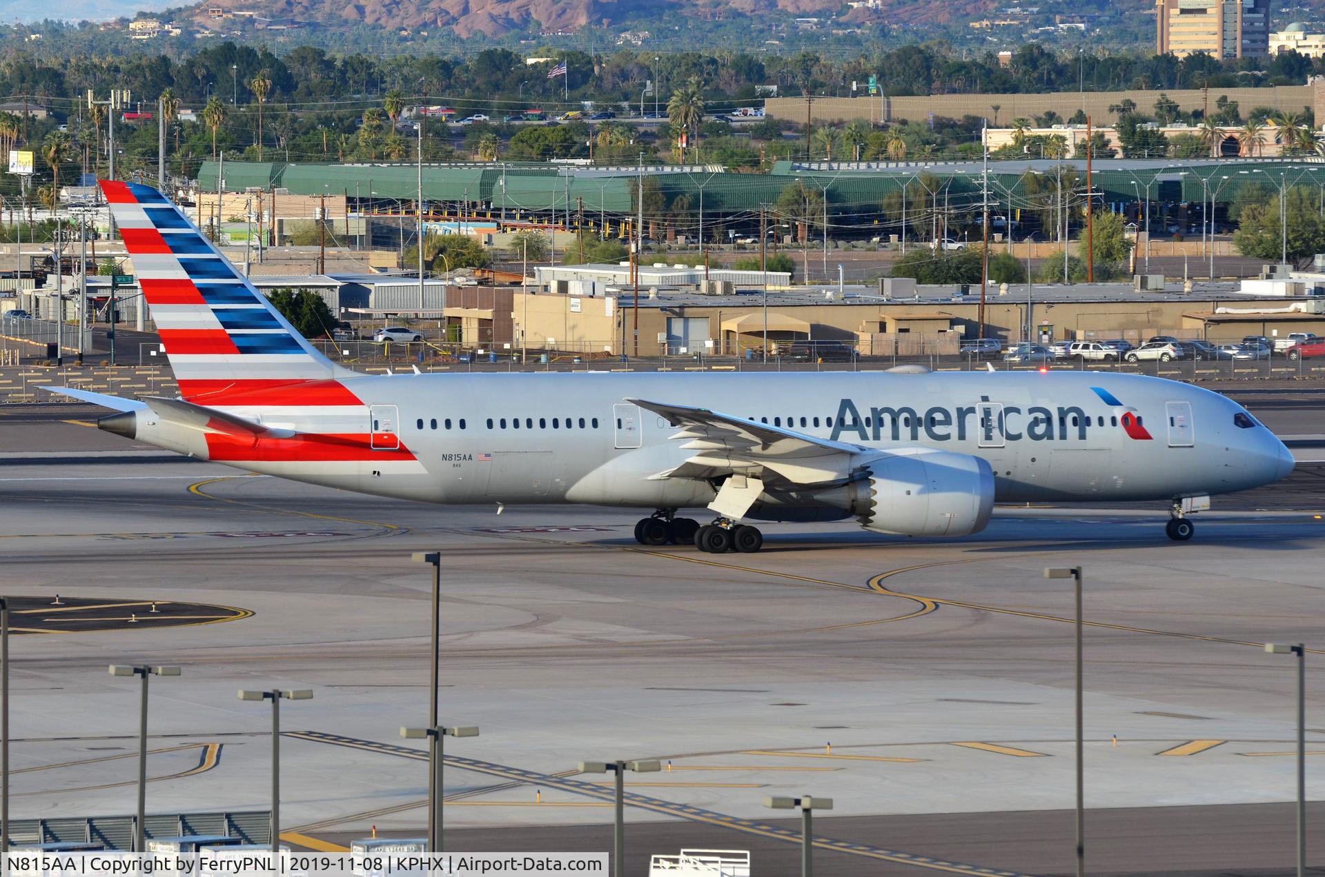 N815AA, 2016 Boeing 787-8 Dreamliner C/N 40633, Arrival of AA B788 in PHX