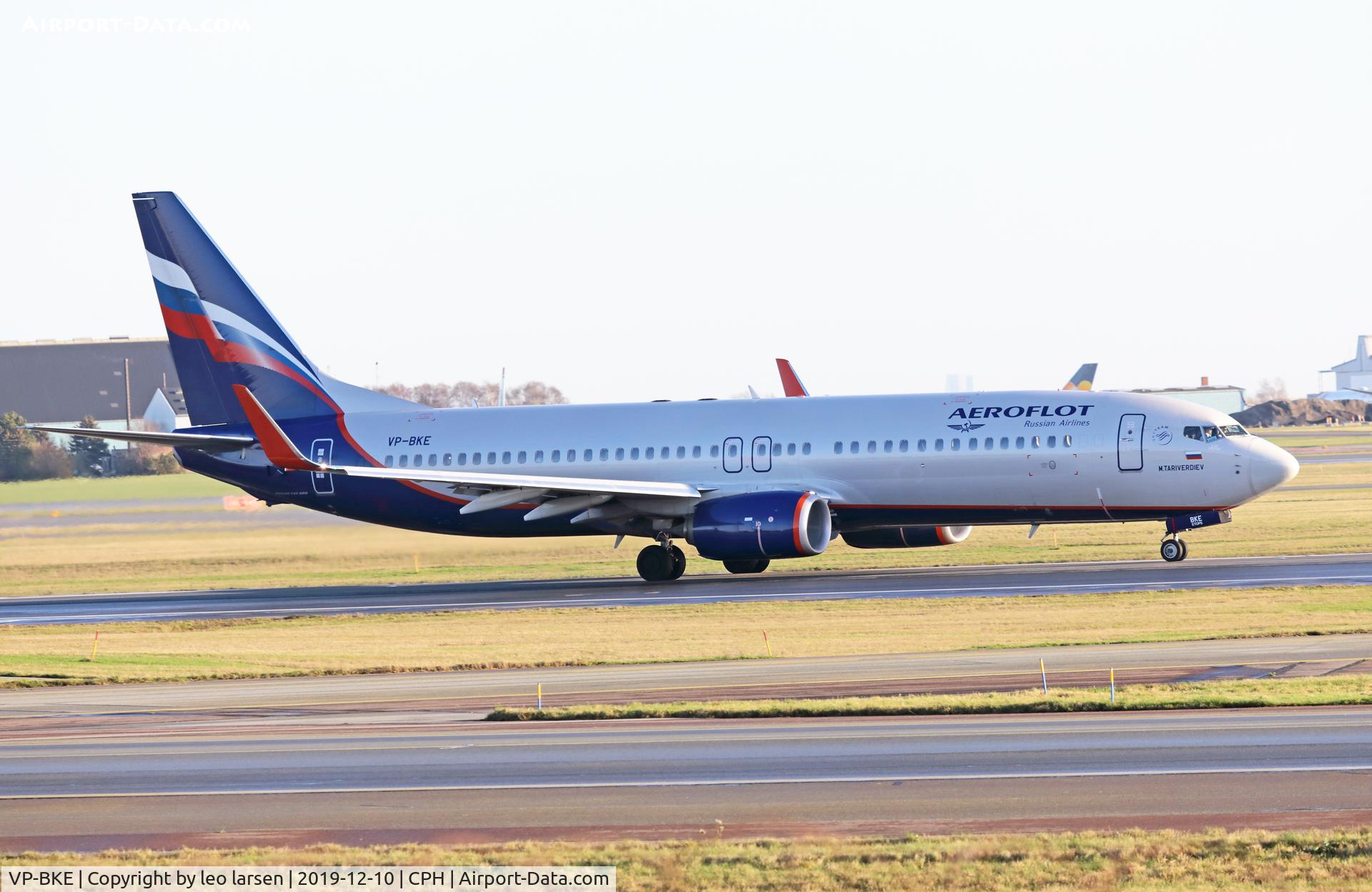 VP-BKE, 2017 Boeing 737-8LJ C/N 41240, Copenhagen 10.12.2019
