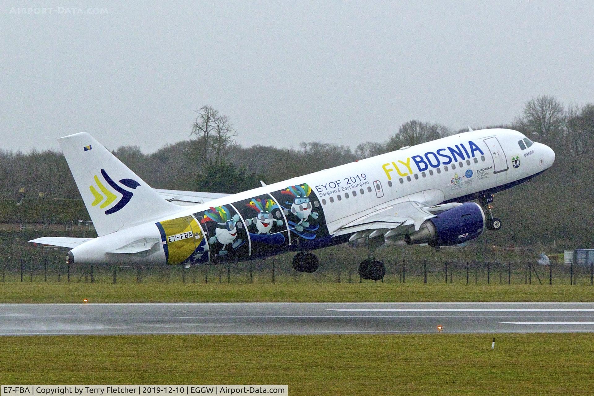 E7-FBA, 2002 Airbus A319-112 C/N 1808, At Luton