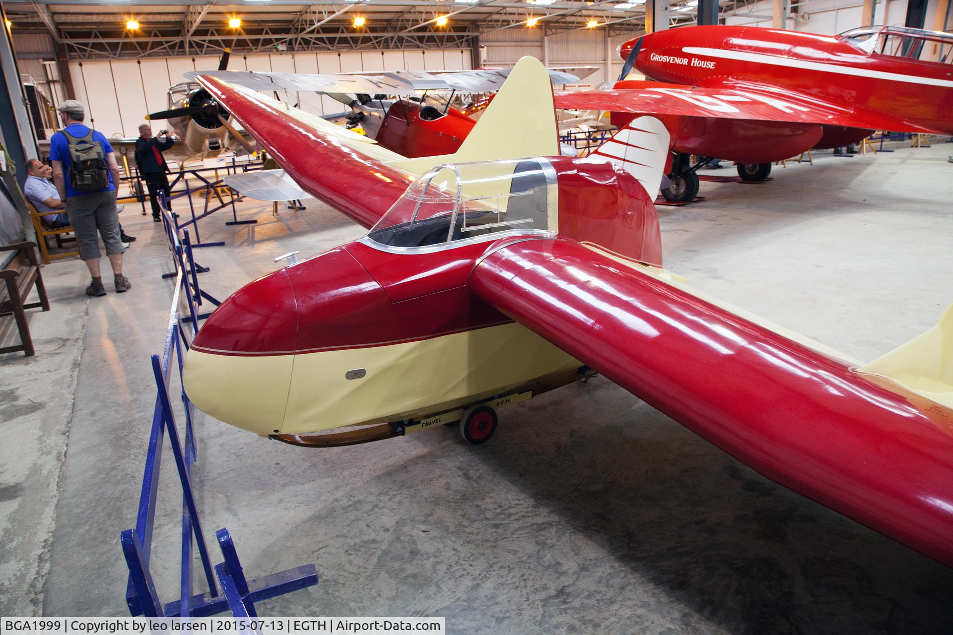 BGA1999, 1955 Fauvel AV-36 C/N 133, Shuttleworth Collection 13.7.2015