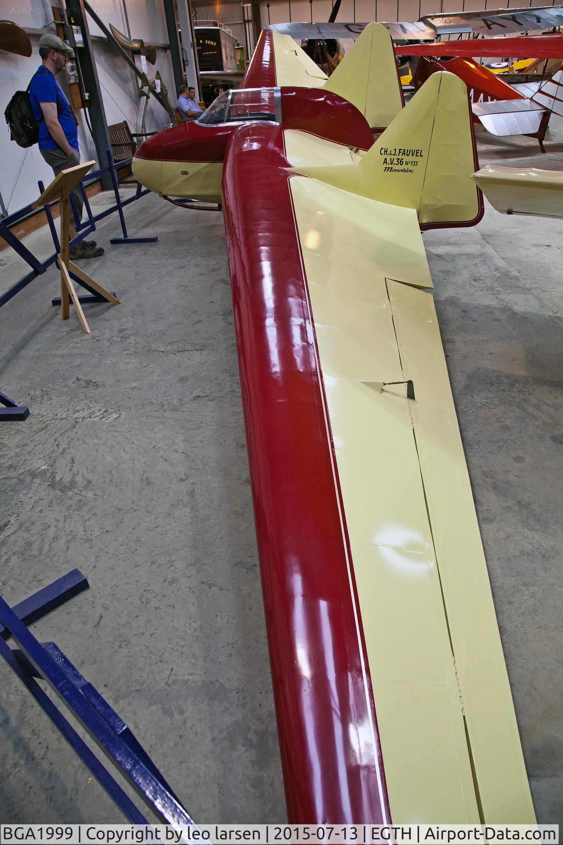 BGA1999, 1955 Fauvel AV-36 C/N 133, Shuttleworth Collection 13.7.2015