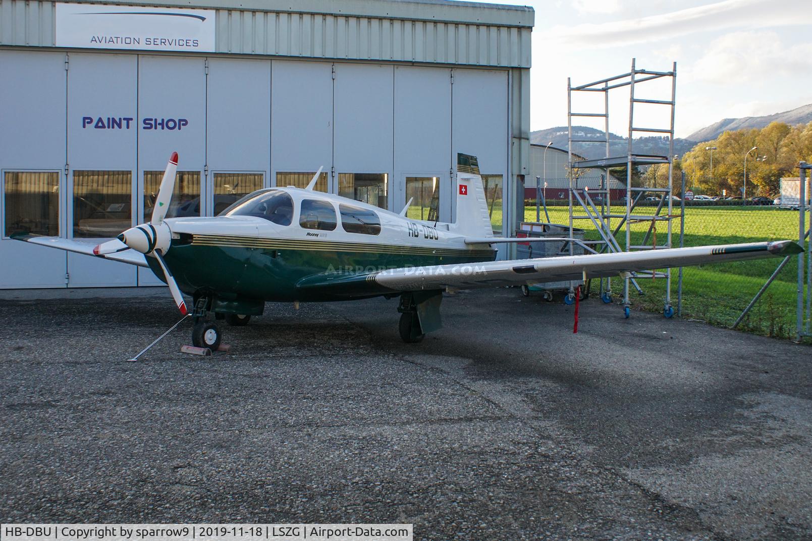 HB-DBU, 1995 Mooney M20J 201 MSE 201 C/N 24-3364, Registration painted, but not yet on the register.