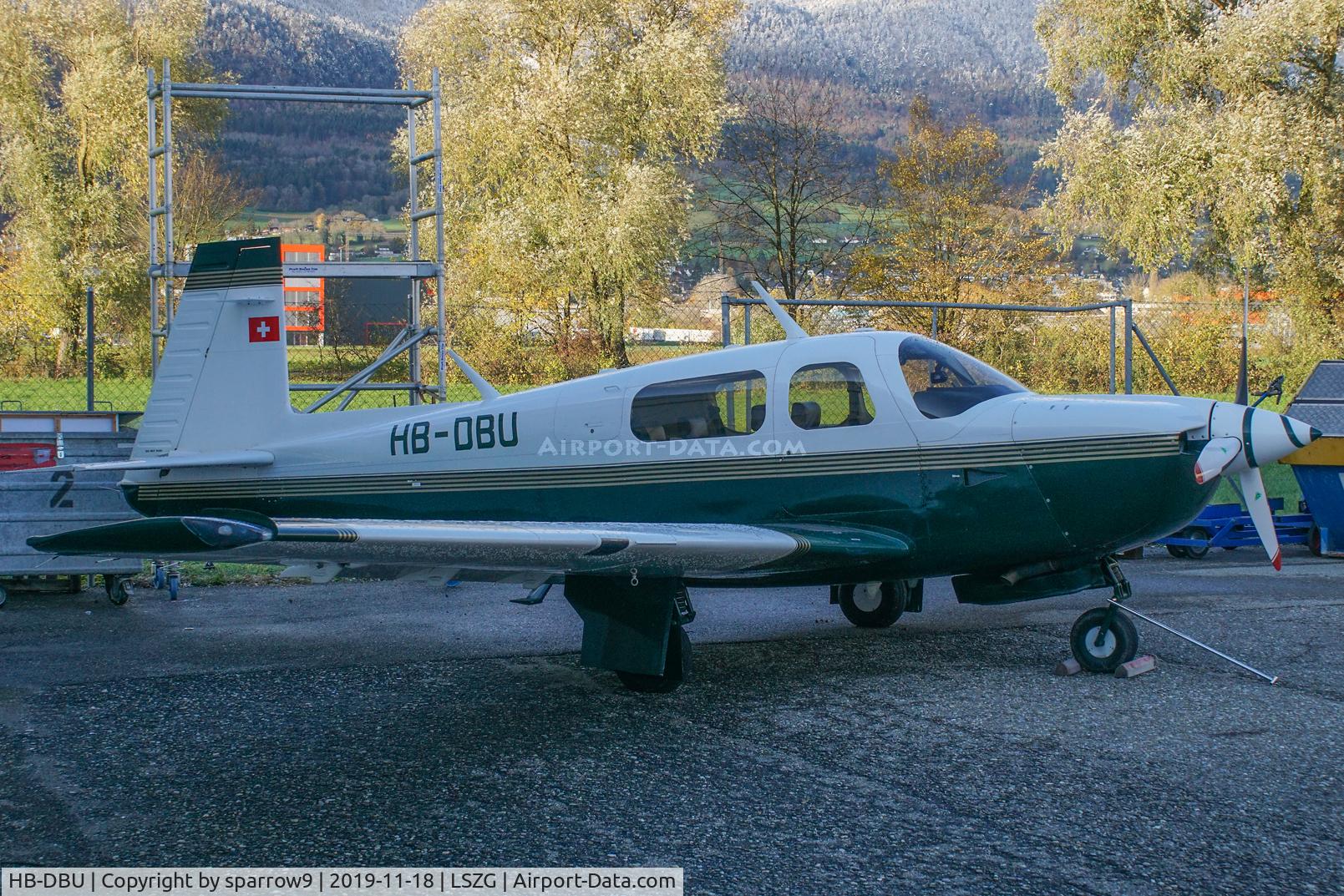 HB-DBU, 1995 Mooney M20J 201 MSE 201 C/N 24-3364, Registration painted, but not yet on the register.