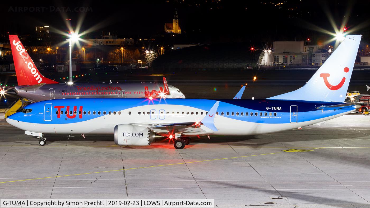 G-TUMA, 2018 Boeing 737-8 MAX C/N 44593, G-TUMA @ Salzburg Airport