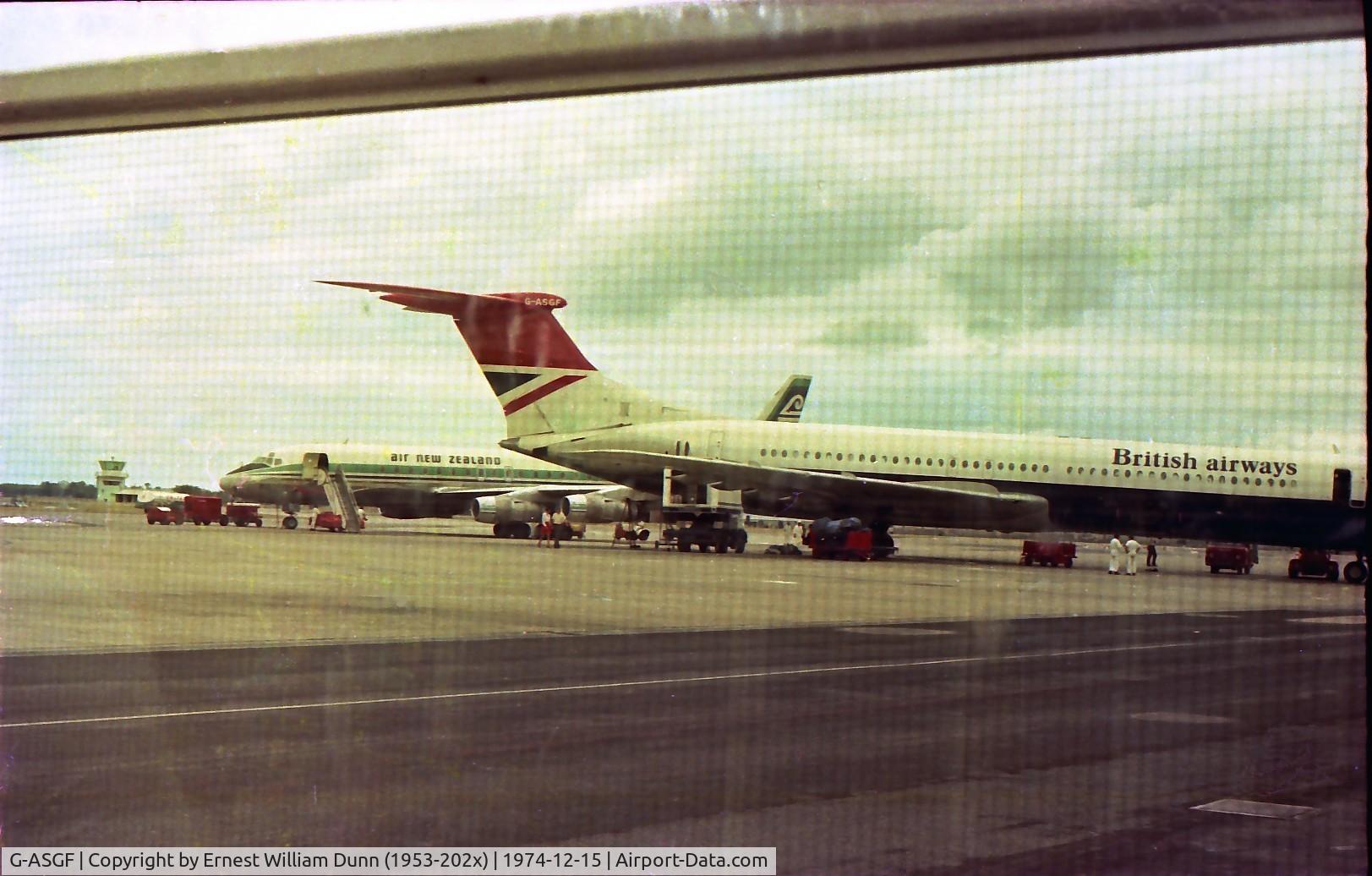 G-ASGF, 1965 Vickers Super VC10 Srs 1151 C/N 856, Flight BA960 LHR to Brisbane via Kuwait, Columbo & Singapore. Just landed in Brisbane.