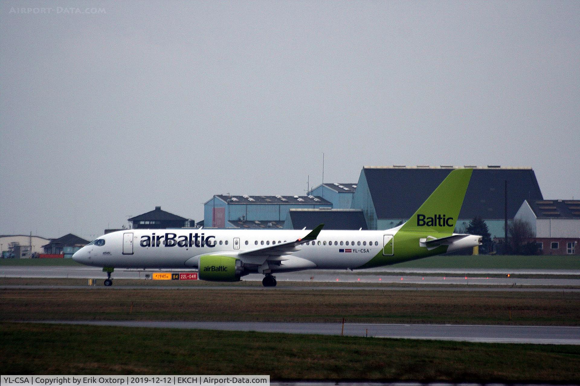 YL-CSA, 2016 Bombardier CSeries CS300 (BD-500-1A11) C/N 55003, YL-CSA landed rw 22L. The latest c/s