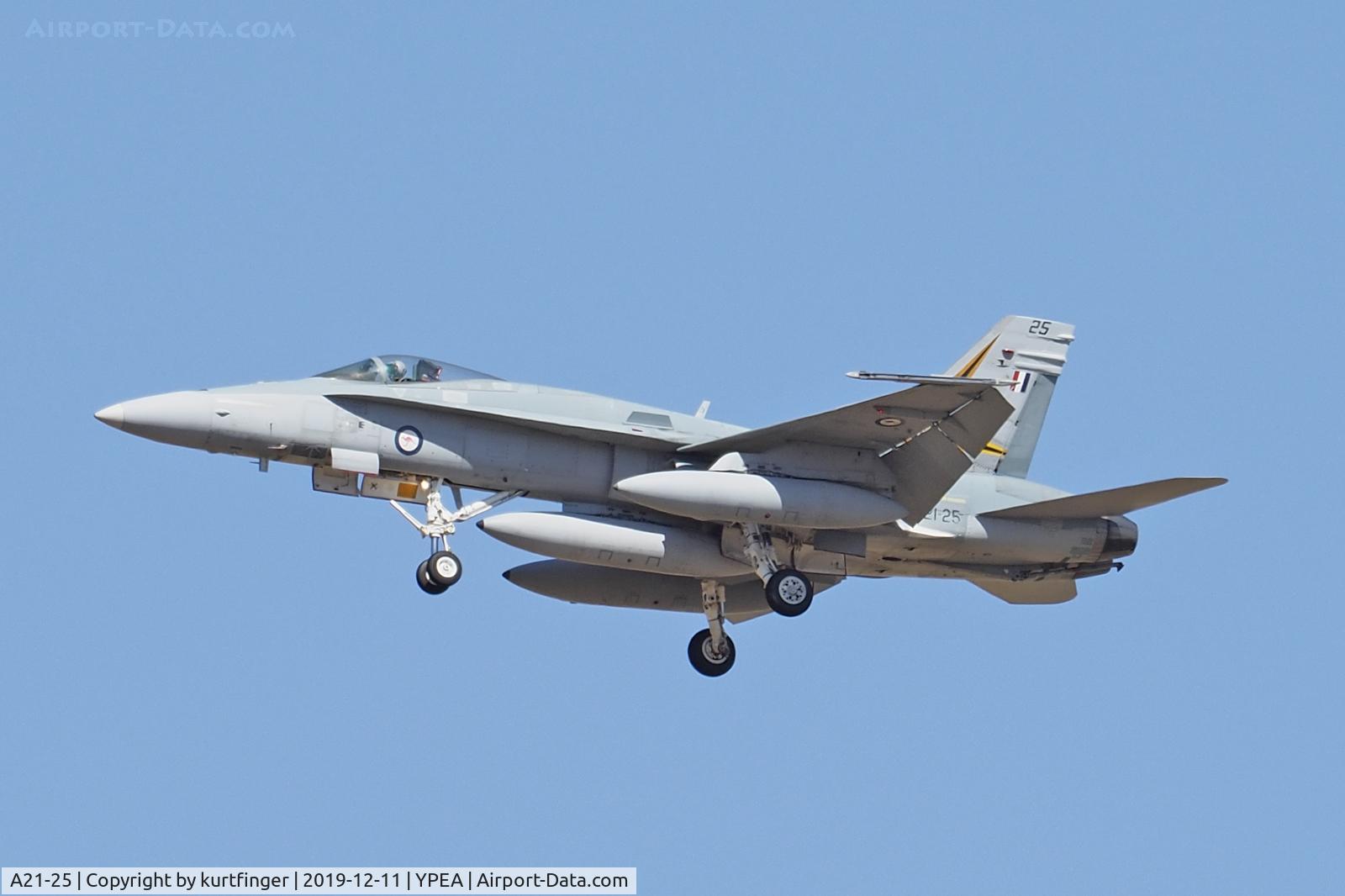 A21-25, 1988 McDonnell Douglas F/A-18A Hornet C/N 0496/AF025, McDonnell-Douglas FA-18A A21-25 RAAF Base Pearce 11/12/19.