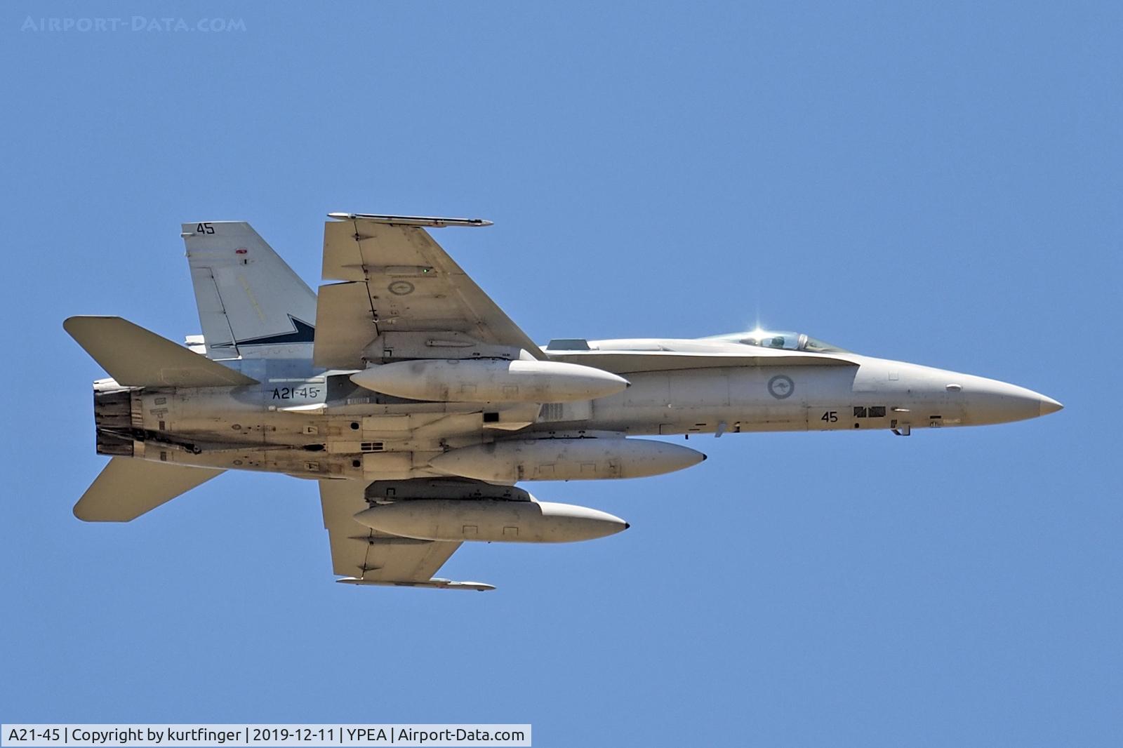 A21-45, 1989 McDonnell Douglas F/A-18A Hornet C/N 0722/AF045, McDonnell-Douglas FA-18A. A21-45 RAAF Base Pearce 11/12/19.