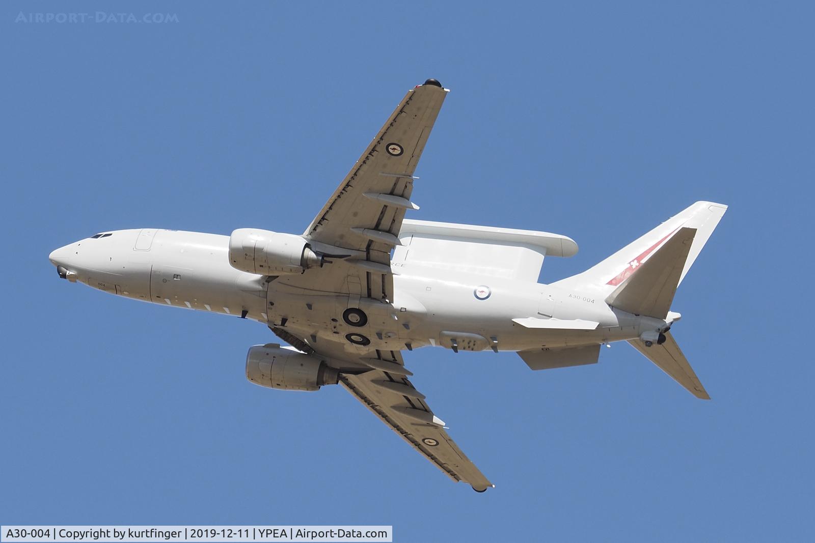 A30-004, 2006 Boeing E-7A Wedgetail (737-7ES) C/N 33477, Boeing E-7A Wedgetail A30-004. RAAF Base Pearce 11/12/19.