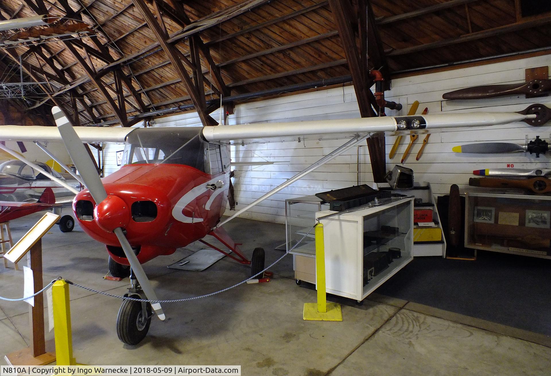 N810A, 1951 Piper PA-22 C/N 22-112, Piper PA-22 Tri-Pacer at the Arkansas Air & Military Museum, Fayetteville AR