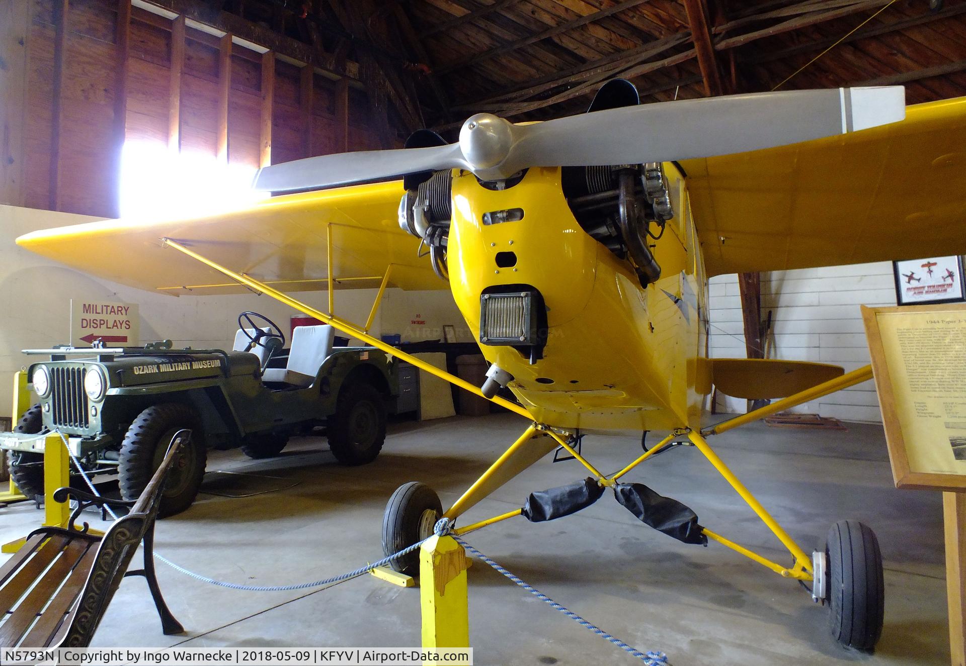 N5793N, 1944 Piper J3C-65 Cub C/N 12375, Piper J3C-65 Cub at the Arkansas Air & Military Museum, Fayetteville AR