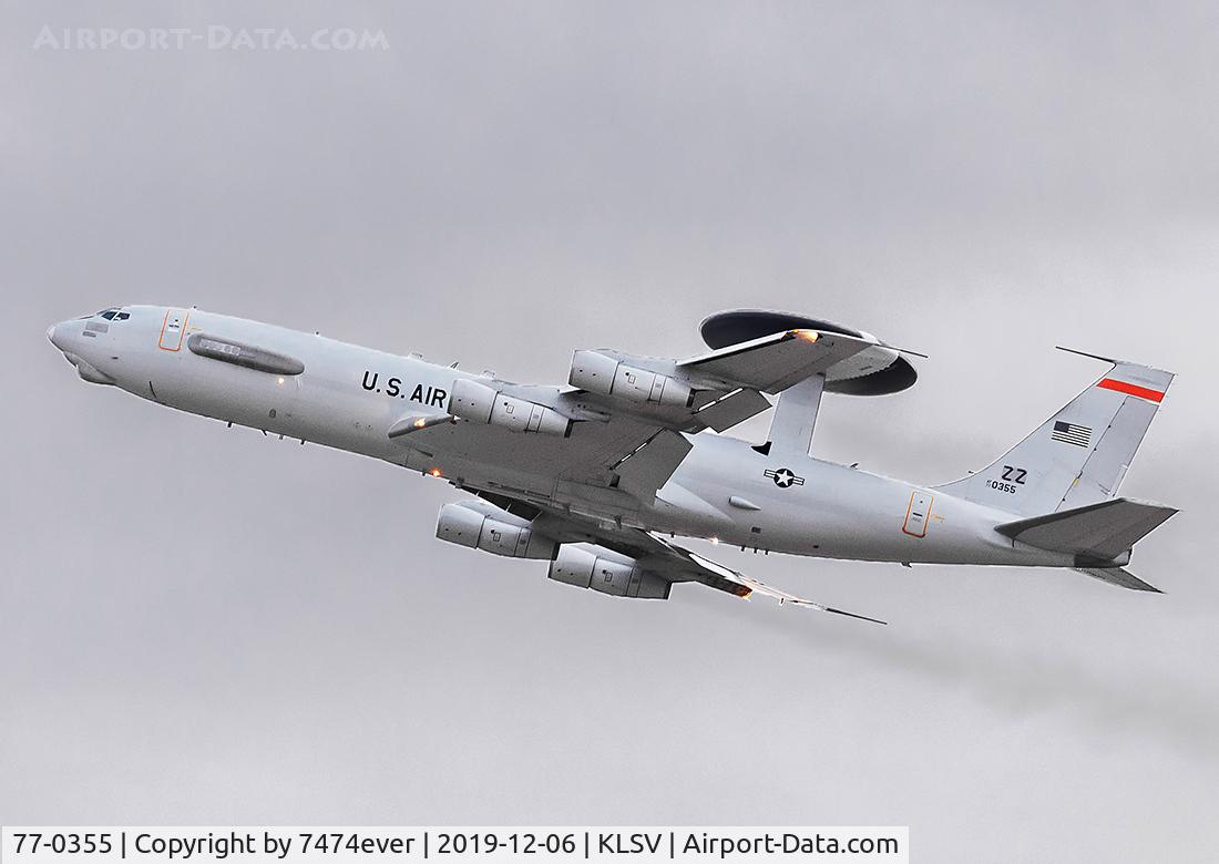 77-0355, Boeing E-3B Sentry C/N 21555, SNTRY08 departing Nellis afb during WSINT