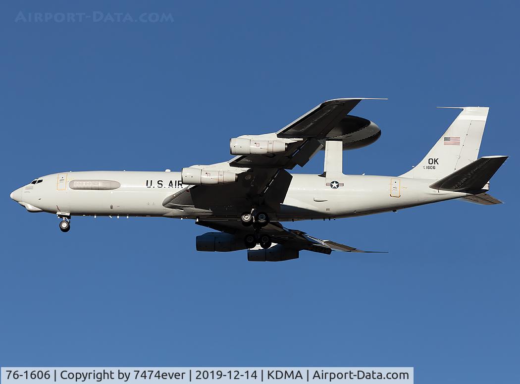 76-1606, 1976 Boeing E-3B Sentry C/N 21436, SCOUT02 Heavy returns to Davis-Monthan afb from a sortie over southwest Texas