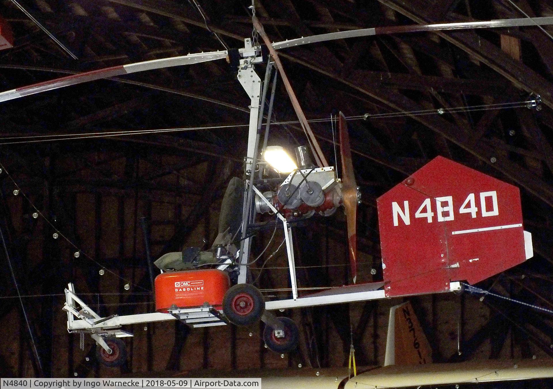 N4840, 1964 Bensen B-8M Gyrocopter Gyrocopter C/N 1, Bensen B-8M Gyrocopter at the Arkansas Air & Military Museum, Fayetteville AR
