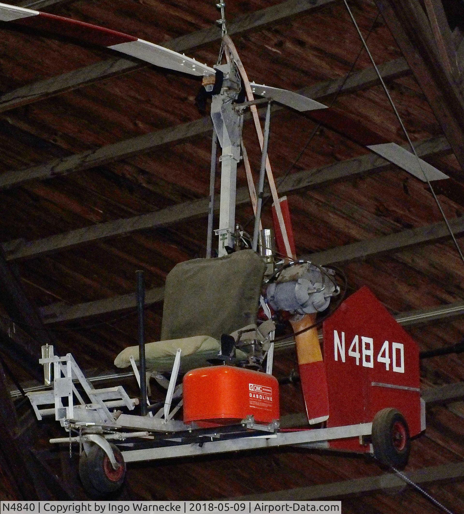 N4840, 1964 Bensen B-8M Gyrocopter Gyrocopter C/N 1, Bensen B-8M Gyrocopter at the Arkansas Air & Military Museum, Fayetteville AR