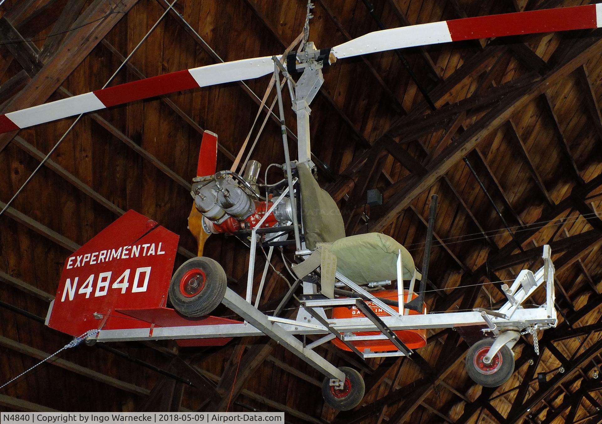 N4840, 1964 Bensen B-8M Gyrocopter Gyrocopter C/N 1, Bensen B-8M Gyrocopter at the Arkansas Air & Military Museum, Fayetteville AR