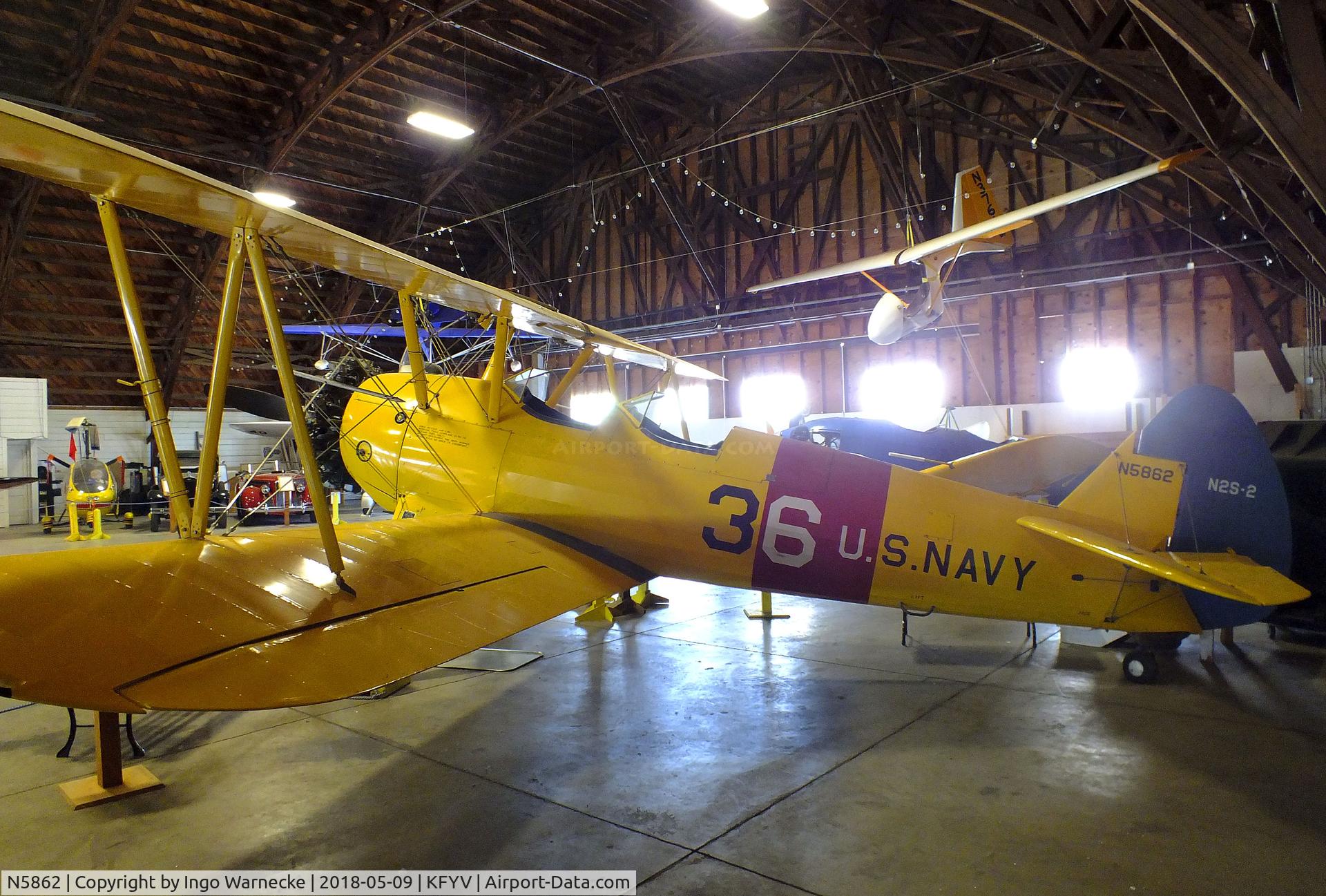 N5862, Boeing B75 C/N 75-2134, Boeing (Stearman) B75 / N2S-3 at the Arkansas Air & Military Museum, Fayetteville AR