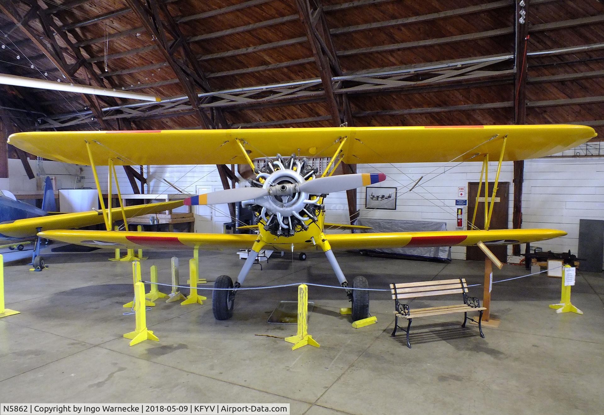 N5862, Boeing B75 C/N 75-2134, Boeing (Stearman) B75 / N2S-3 at the Arkansas Air & Military Museum, Fayetteville AR