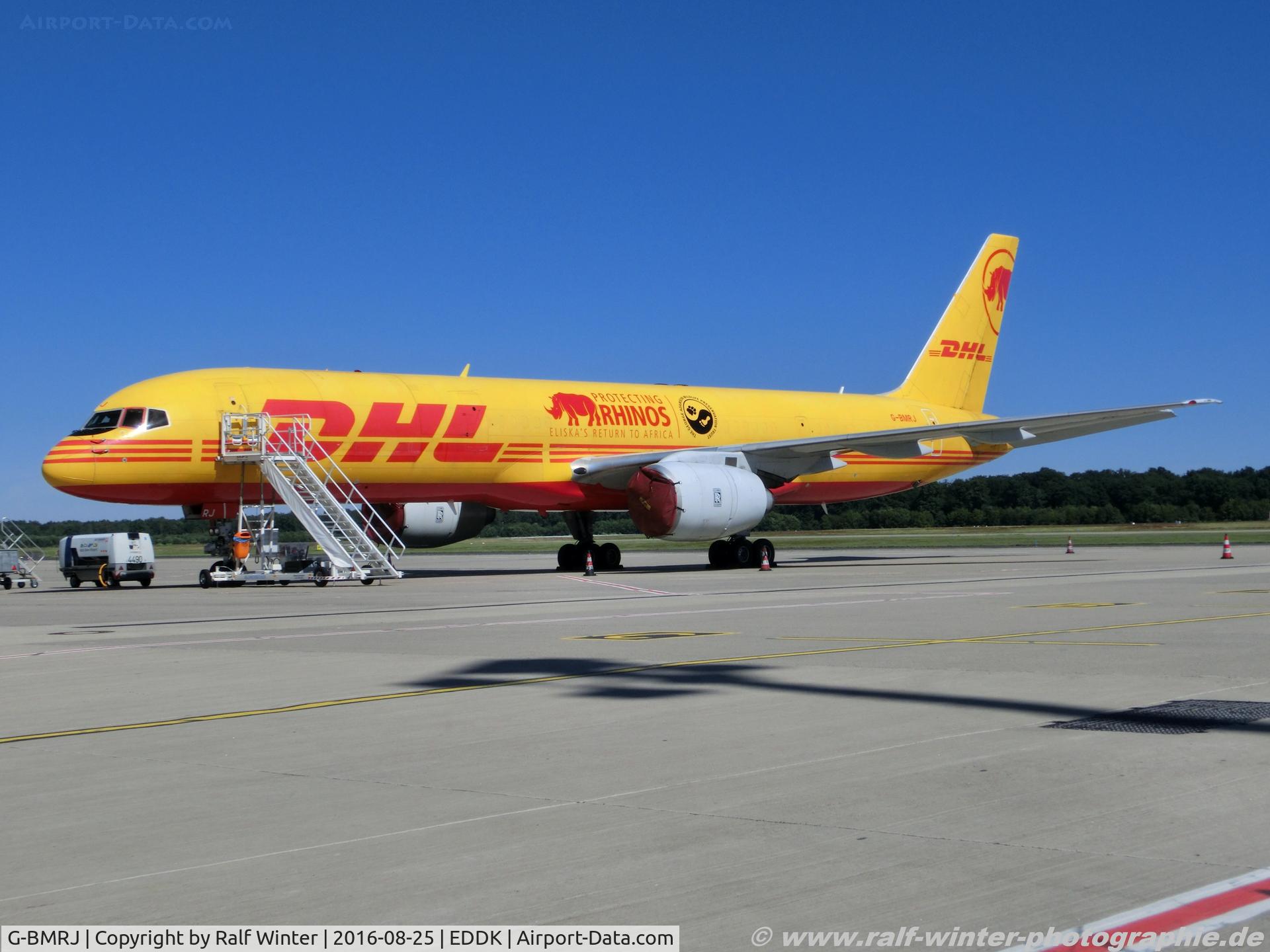 G-BMRJ, 1989 Boeing 757-236/SF C/N 24268, Boeing 757-236F - QY BCS DHL European Air Transport 'Protecting Rhinos' - 24268 - G-BMRJ - 25.08.2016 - CGN