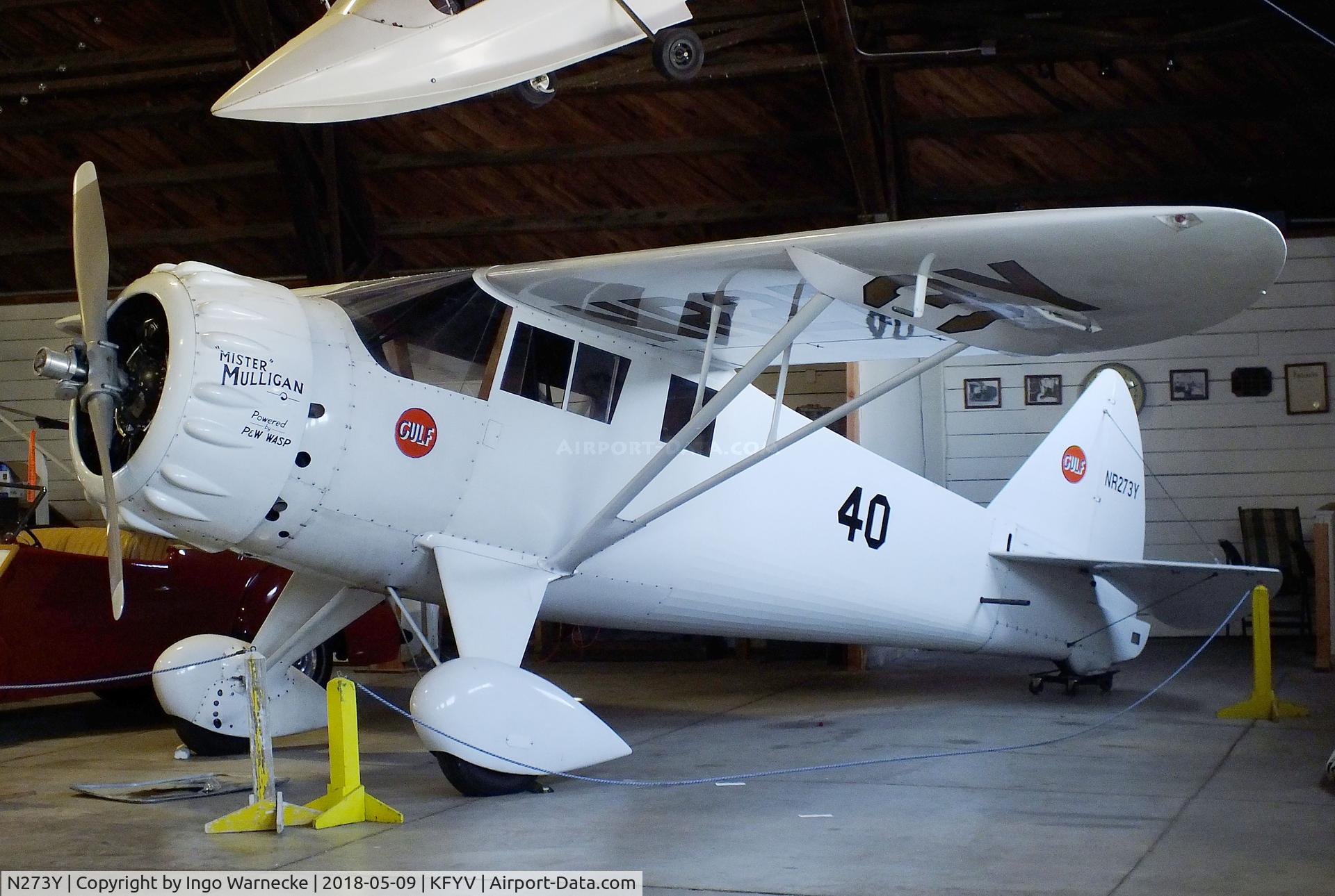 N273Y, 1985 Howard Aircraft DGA-6 Replica C/N JRY-02, Howard (Younkin J R) DGA-6 'Mister Mulligan' replica at the Arkansas Air & Military Museum, Fayetteville AR