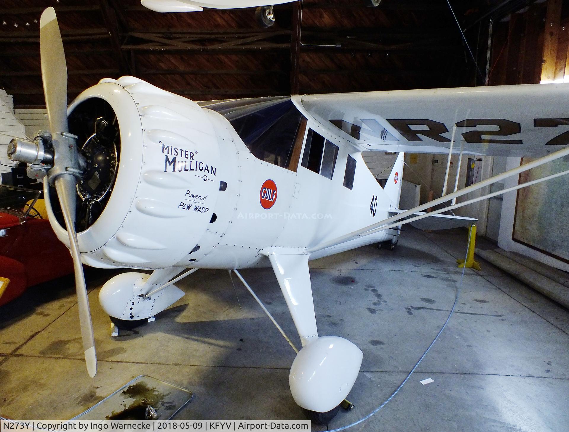 N273Y, 1985 Howard Aircraft DGA-6 Replica C/N JRY-02, Howard (Younkin J R) DGA-6 'Mister Mulligan' replica at the Arkansas Air & Military Museum, Fayetteville AR