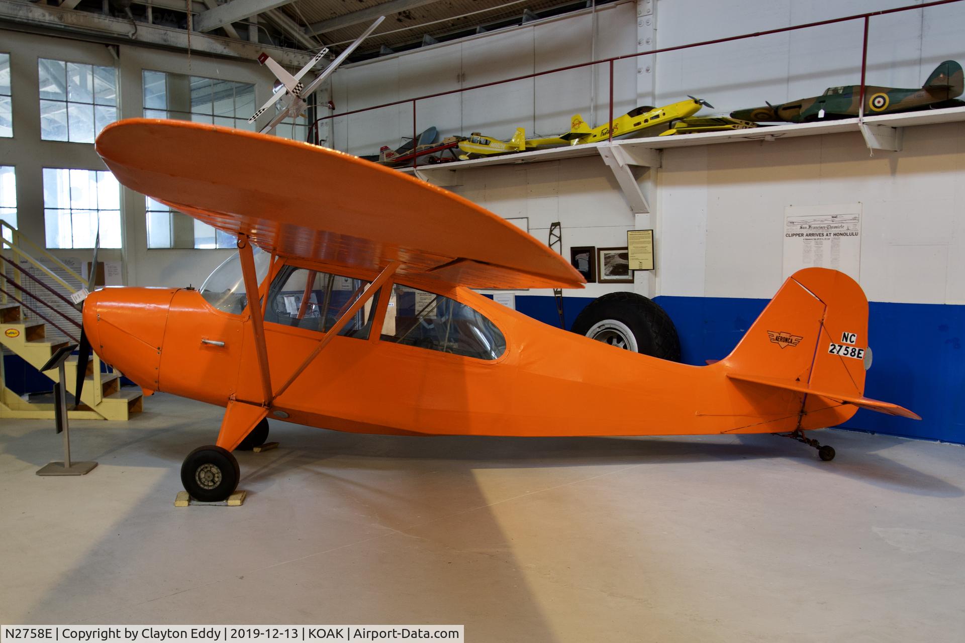 N2758E, 1946 Champion Aeronca 7AC C/N 7AC-6338, Western Aerospace Museum Oakland 2019.