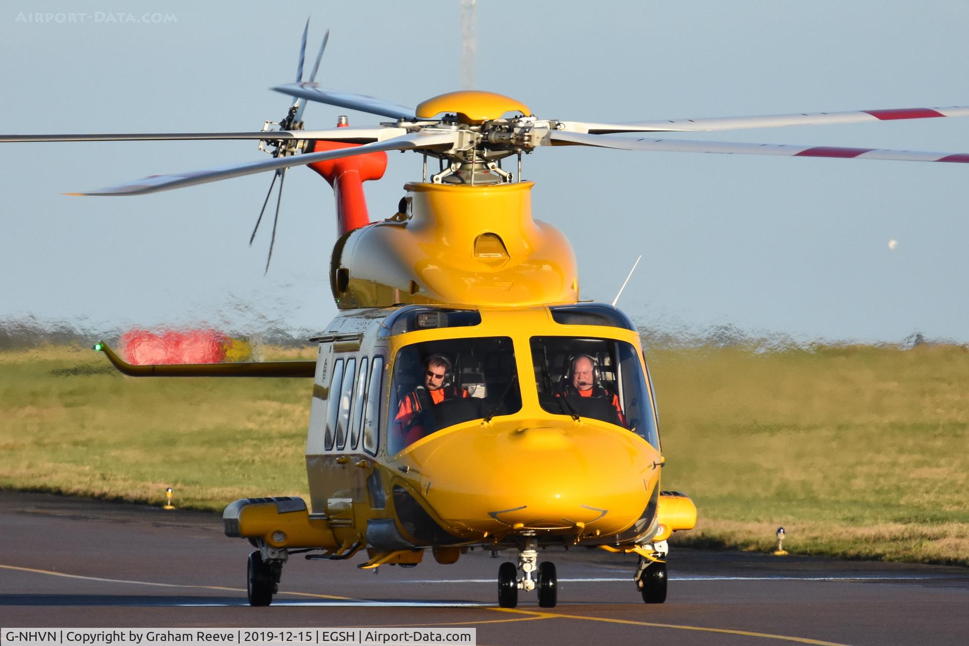 G-NHVN, 2015 AgustaWestland AW-139 C/N 31700, Just landed at Norwich.
