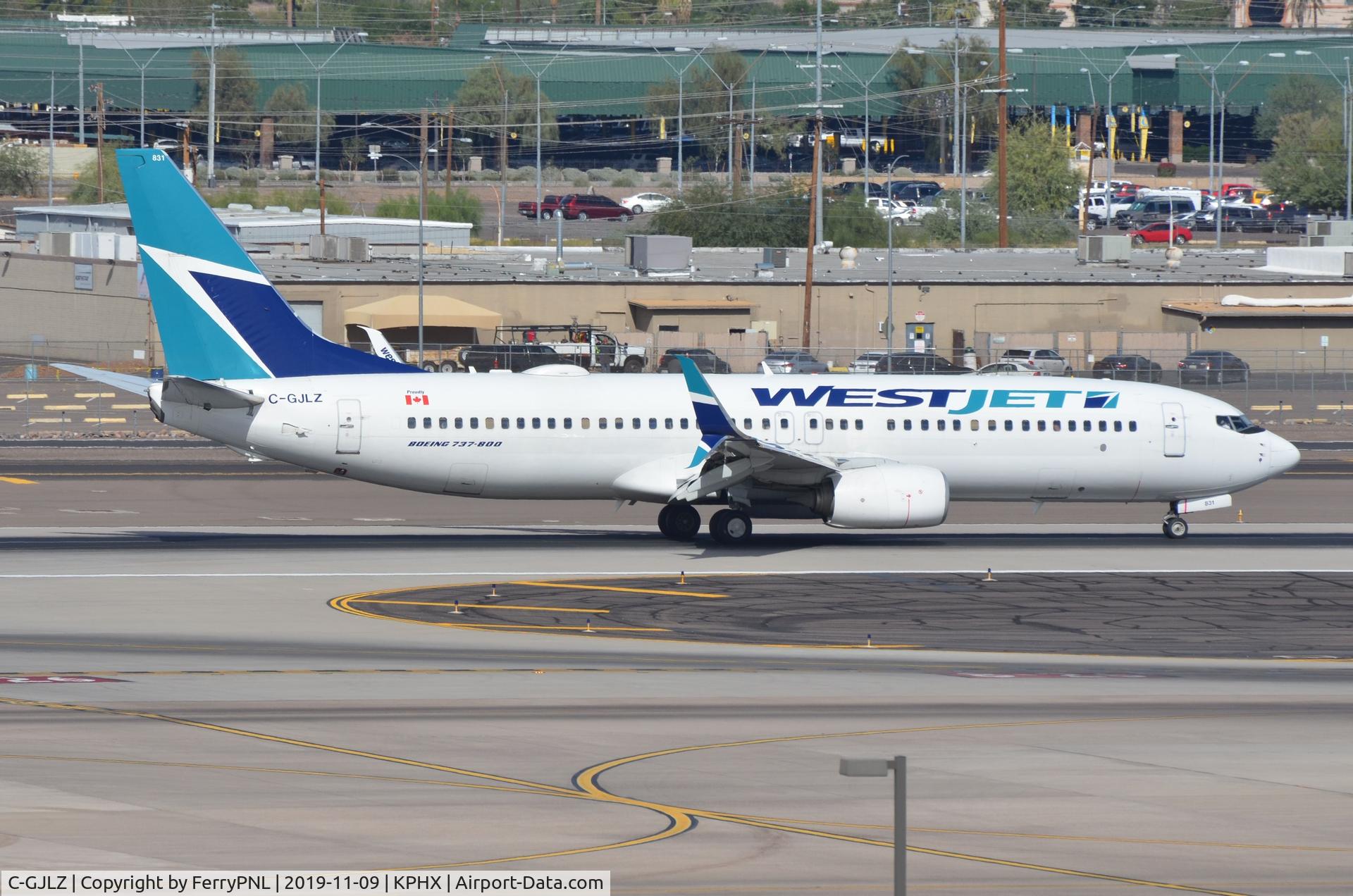 C-GJLZ, 2014 Boeing 737-8CT C/N 60125, Westjet B738 arriving in PHX