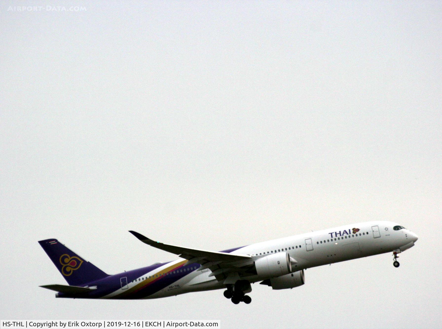 HS-THL, 2018 Airbus A350-941 C/N 185, HS-THL taking off rw 22L. First visit in CPH of a THAI A350