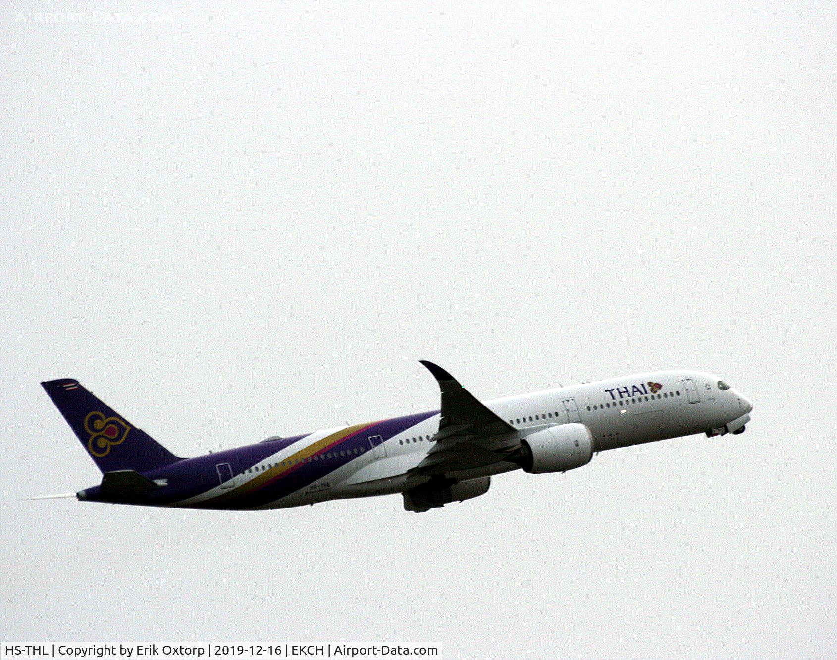 HS-THL, 2018 Airbus A350-941 C/N 185, HS-THL taking off rw 22L. First visit in CPH of a THAI A350