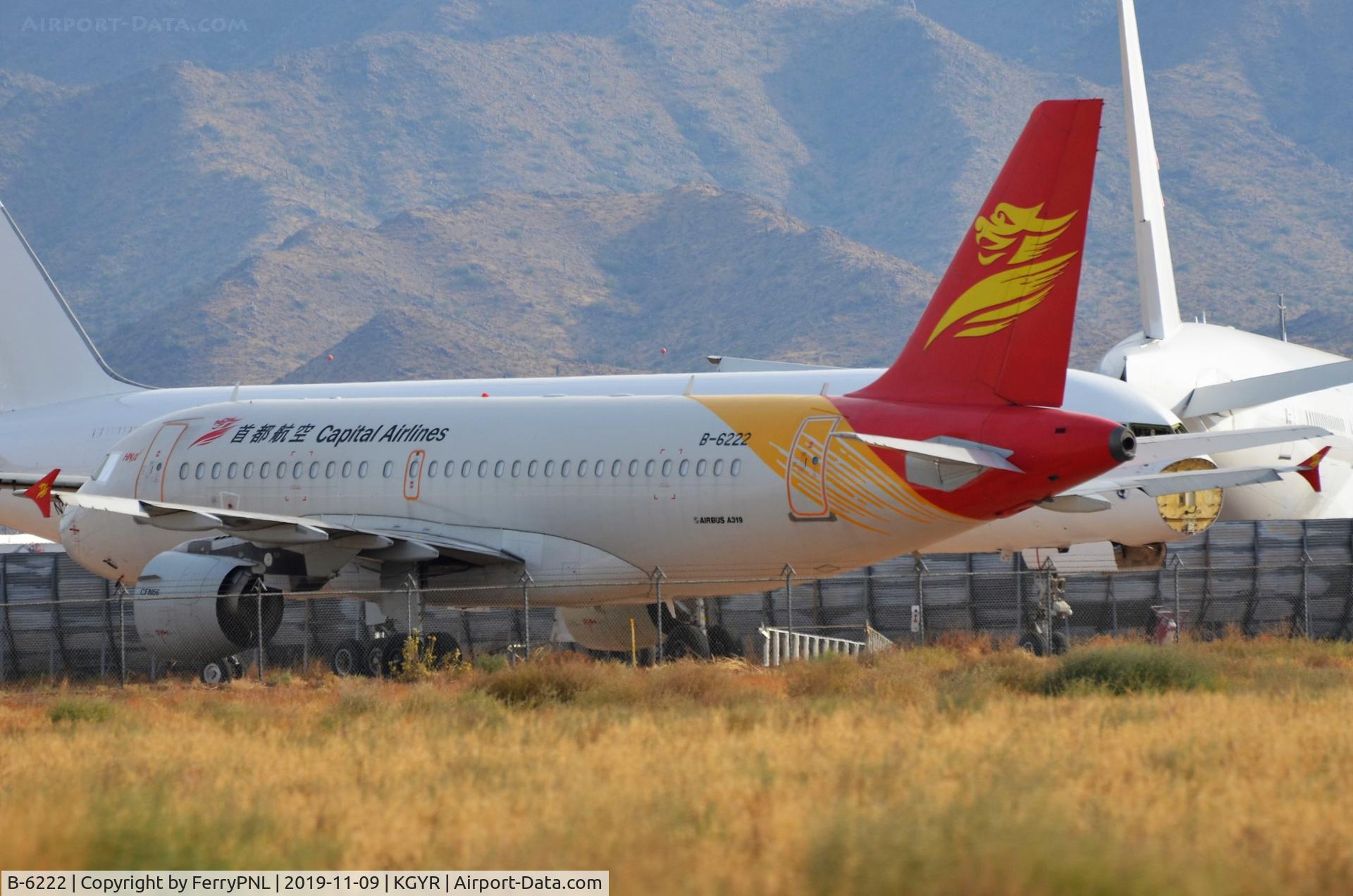 B-6222, 2006 Airbus A319-112 C/N 2733, Capital Airlines A319 stored in GYR