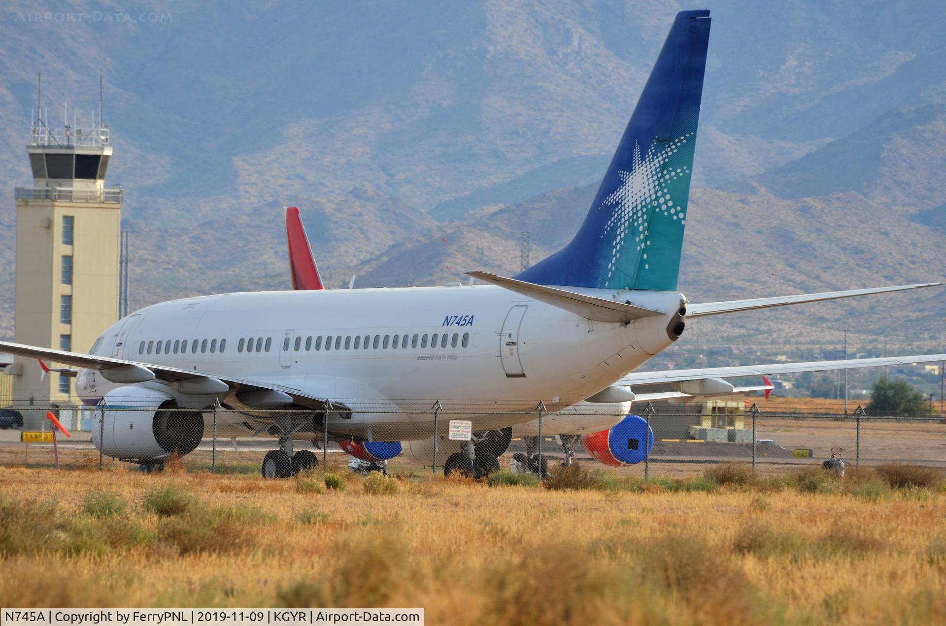 N745A, 2001 Boeing 737-7AX C/N 30185, Former Aramco B737 stored inn GYR