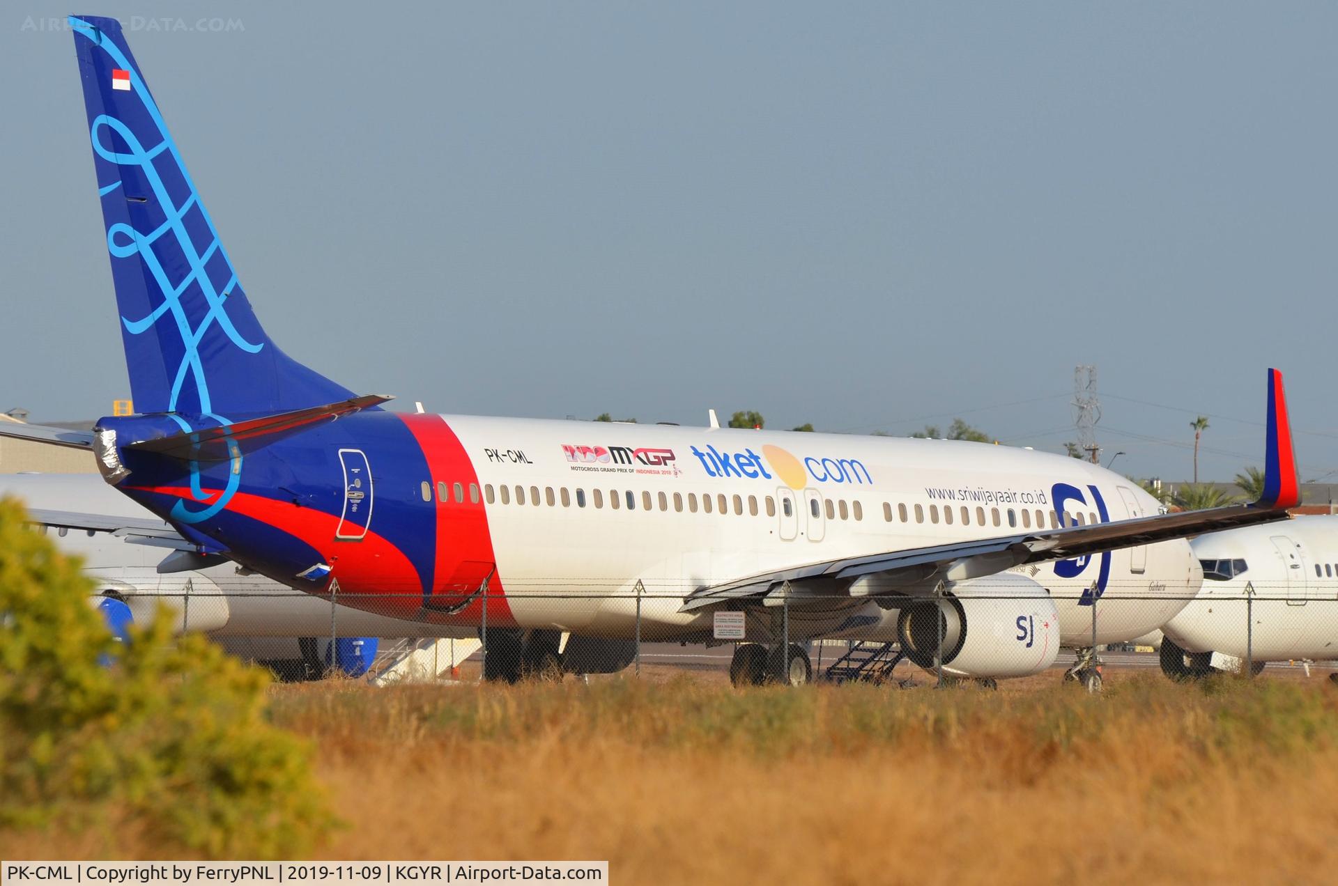PK-CML, 2000 Boeing 737-809 C/N 30636, Sriwijaya Air used this B738 for a few years. Before that operated by Gol and China Airlines