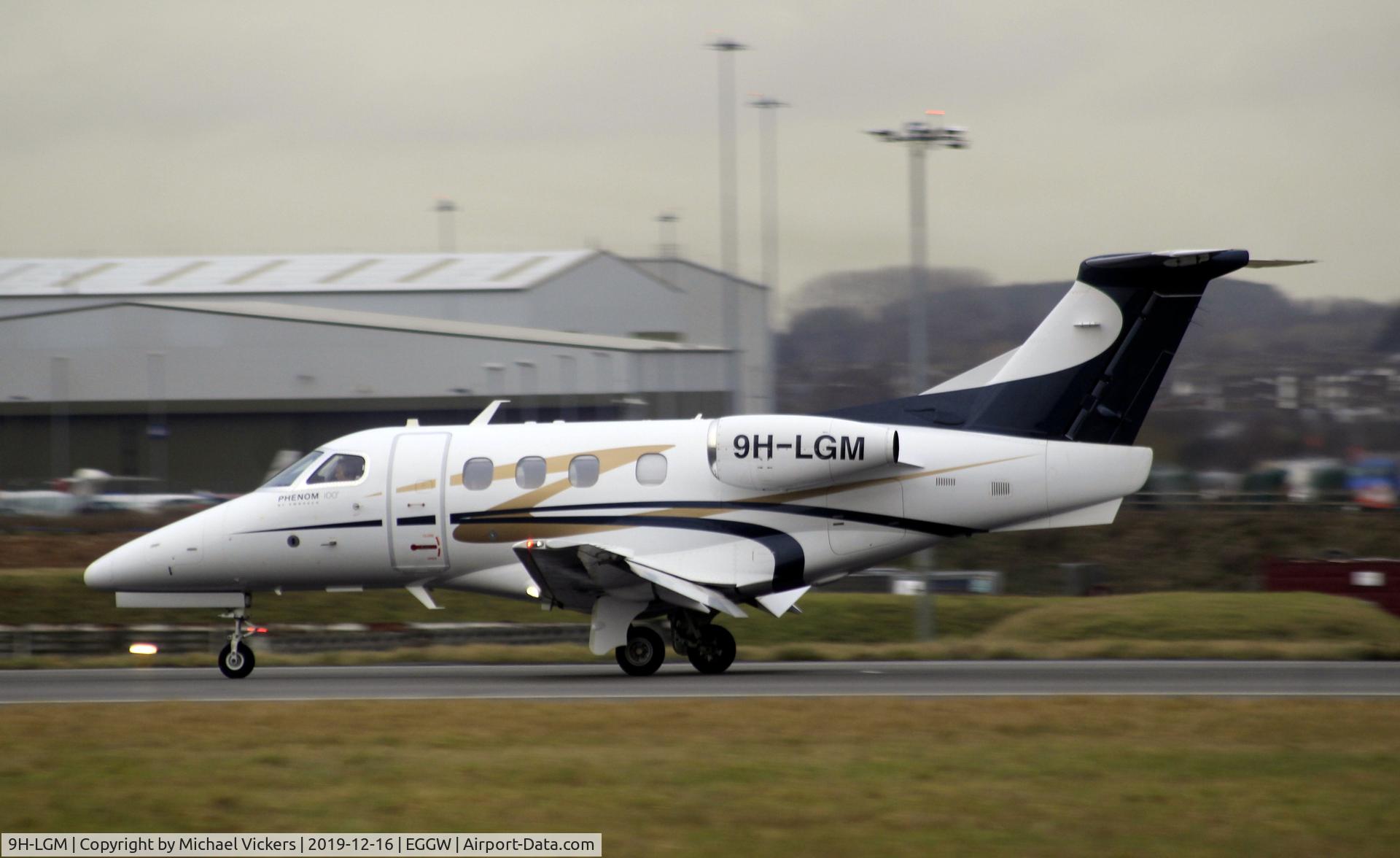 9H-LGM, 2010 Embraer EMB-500 Phenom 100 C/N 50000187, Landing at LTN