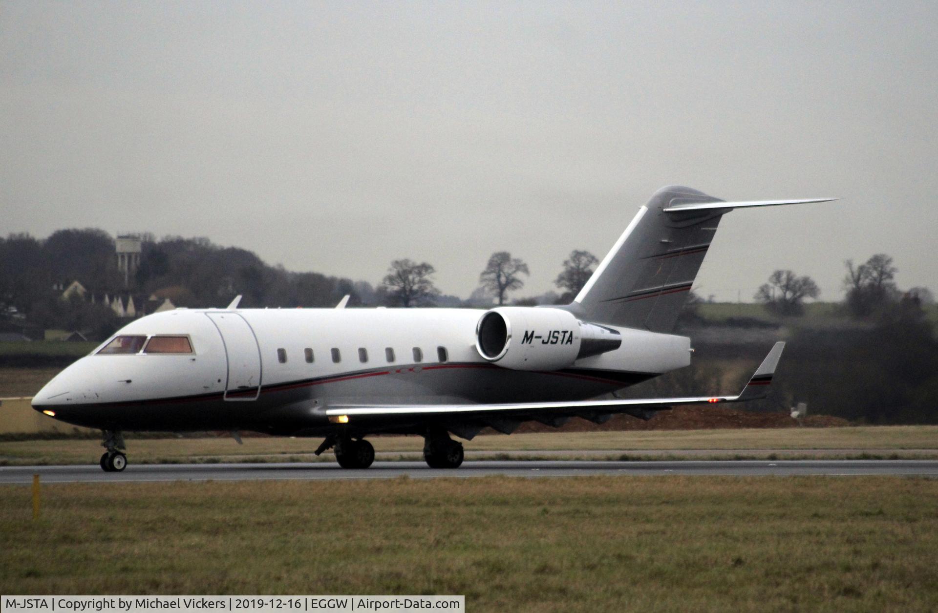 M-JSTA, 2005 Bombardier Challenger 604 (CL-600-2B16) C/N 5639, Departing LTN
