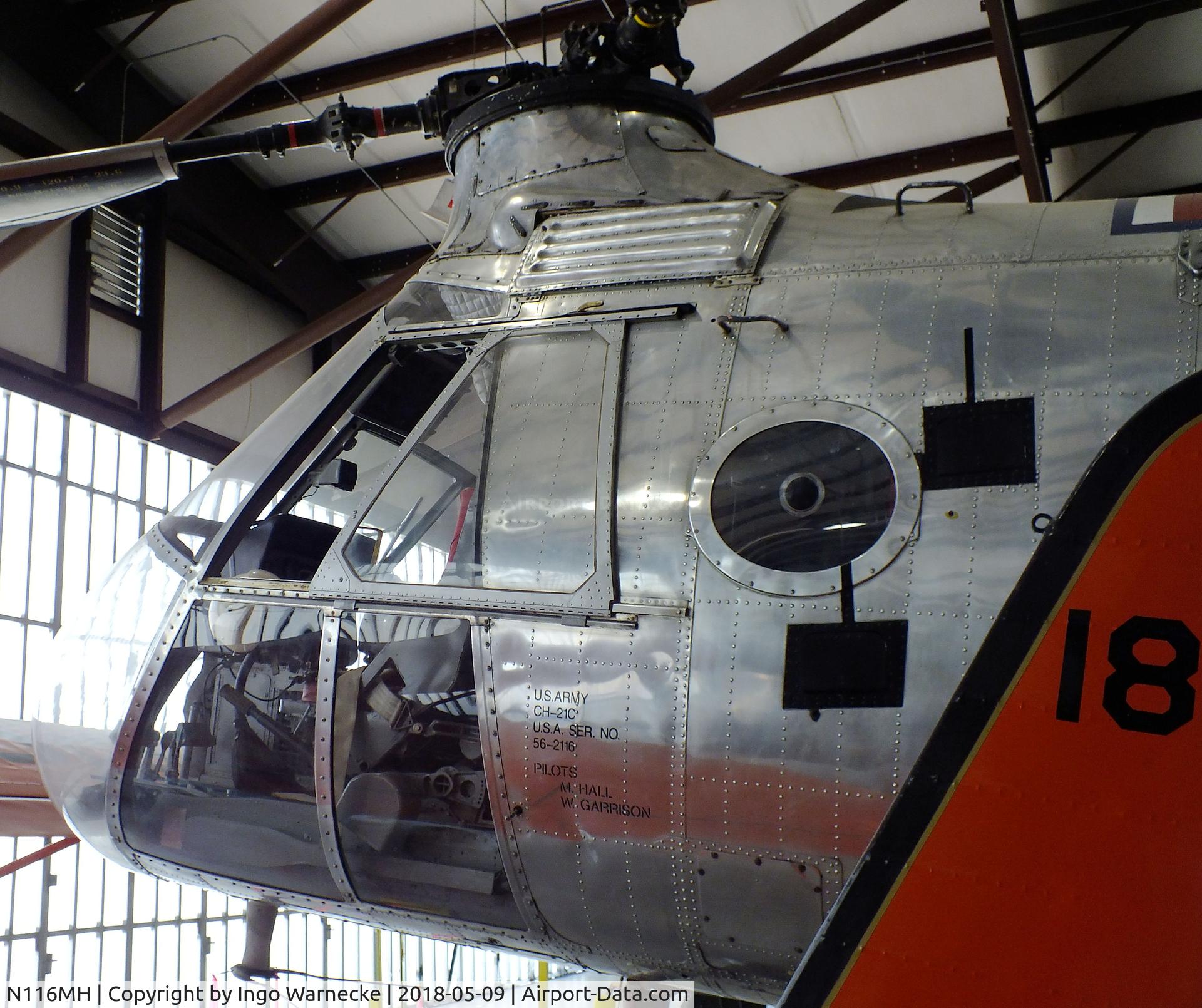 N116MH, 1956 Vertol CH-21C Shawnee C/N C.278, Vertol CH-21C Shawnee at the Arkansas Air & Military Museum, Fayetteville AR