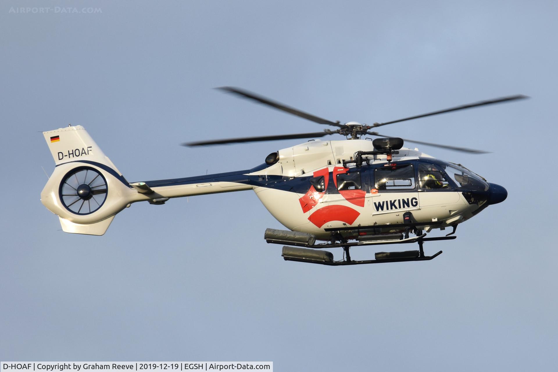 D-HOAF, 2017 Airbus Helicopters EC-145T-2 (BK-117D-2) C/N 20167, Landing at Norwich.