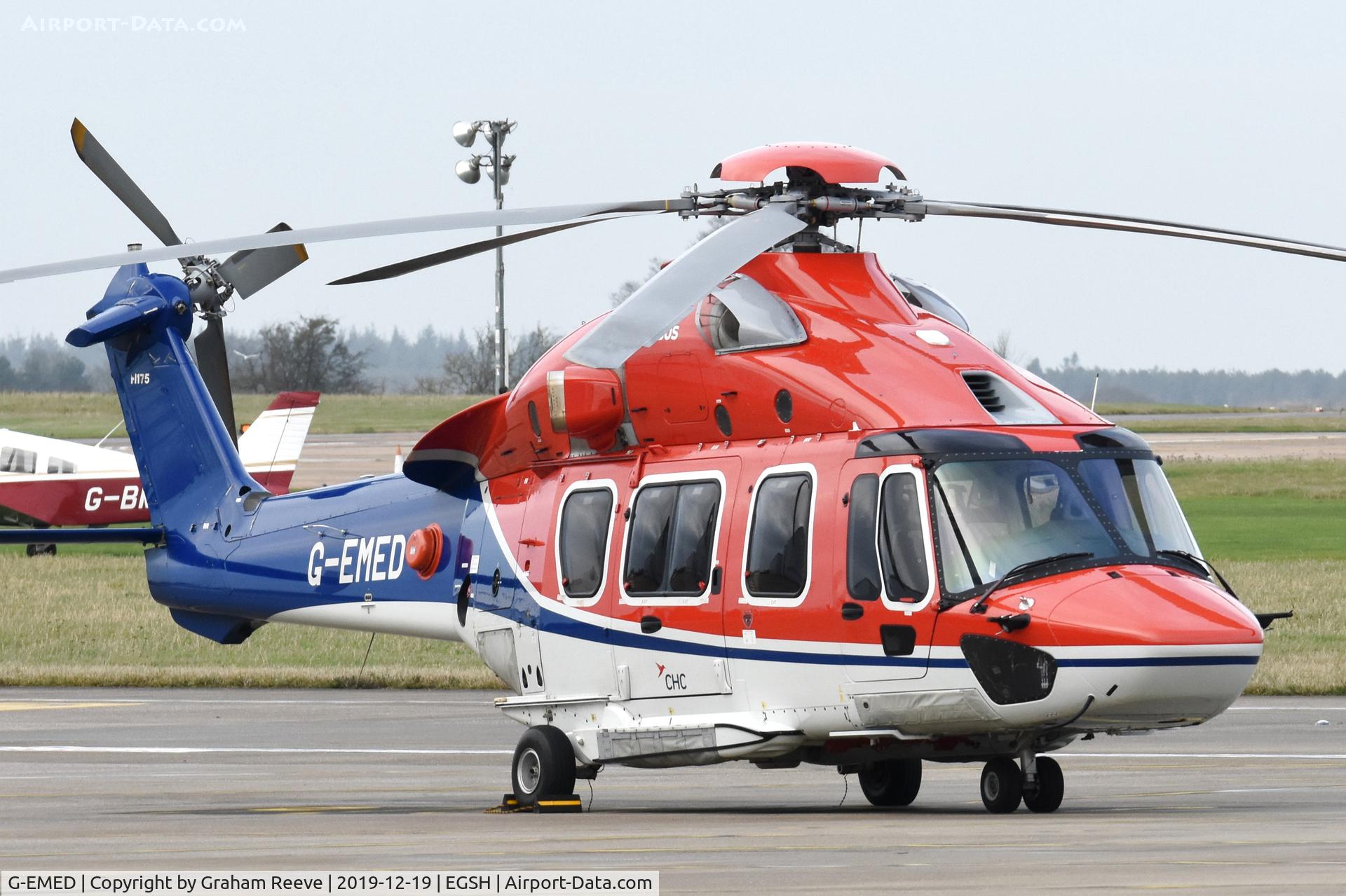 G-EMED, 2019 Airbus Helicopters EC-175B C/N 5039, Parked at Norwich.